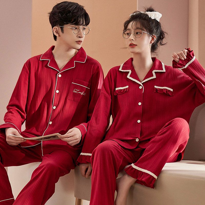 新婚情侣秋冬季高级感女家居服套装