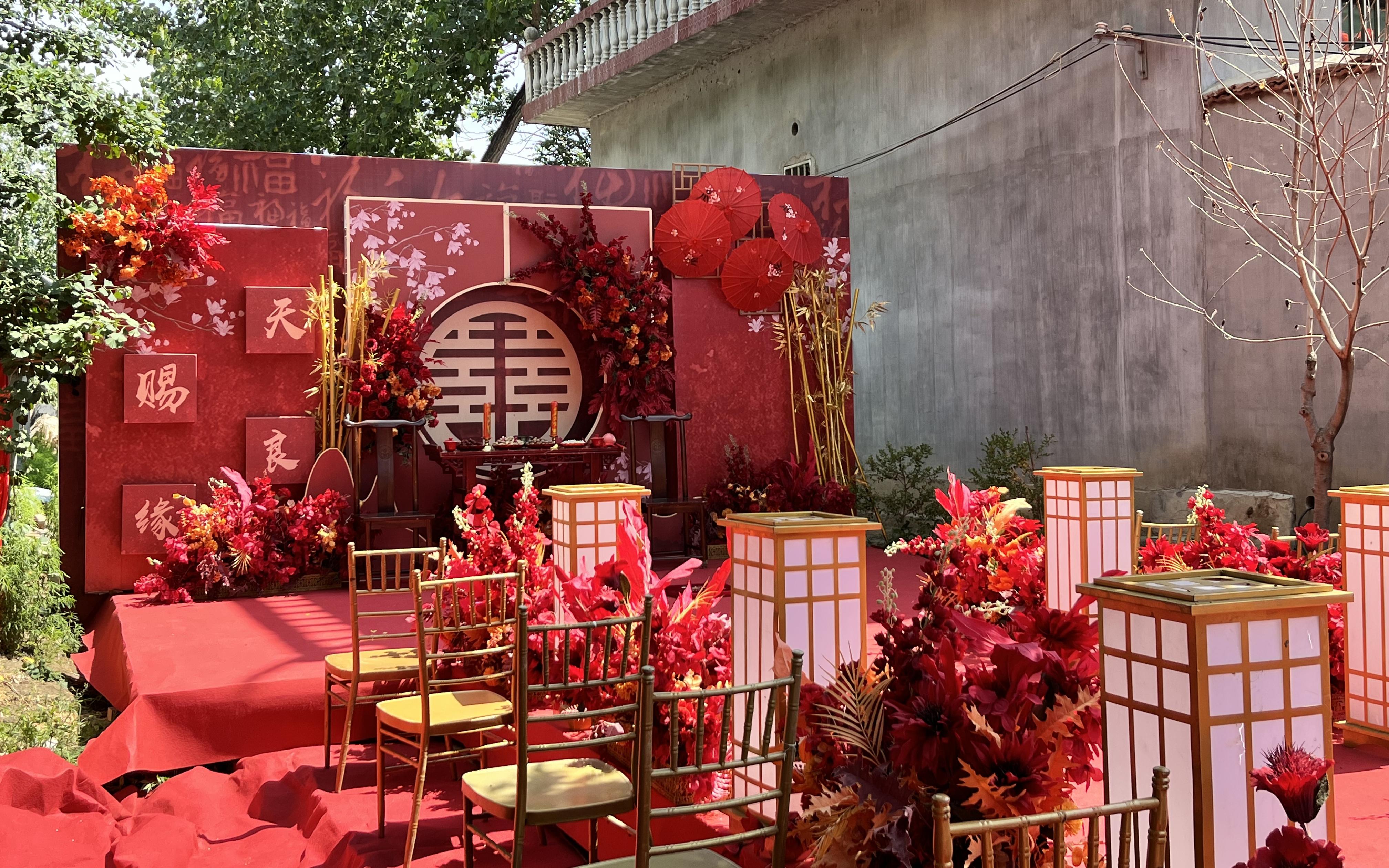 農村新中式紅色系小預算婚禮