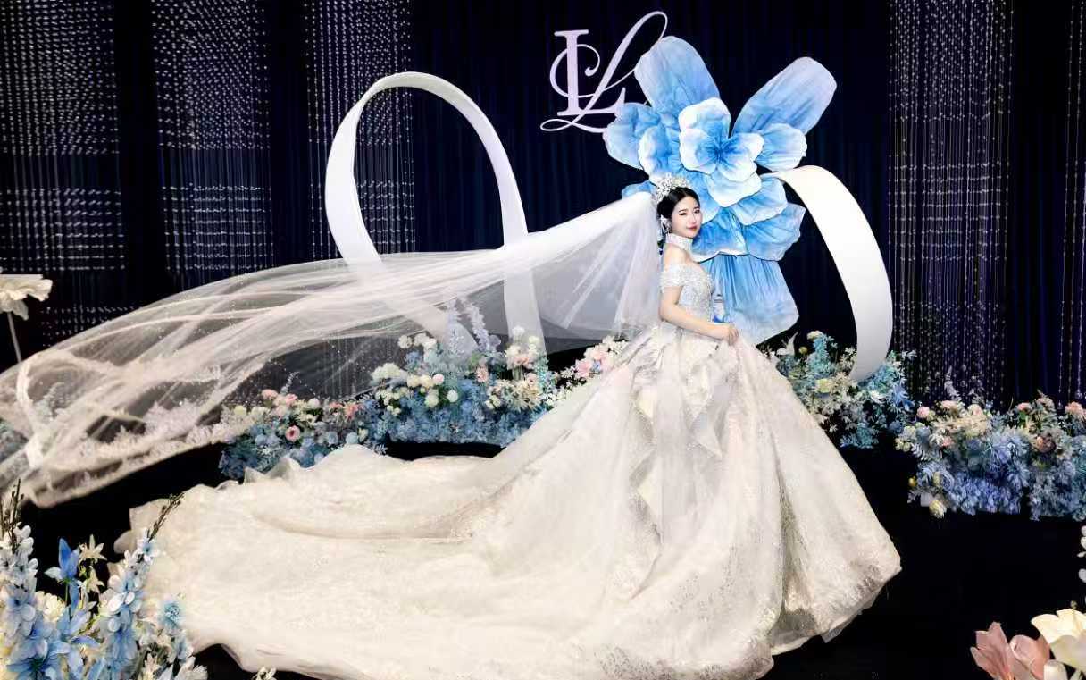 韩式蓝白水晶主题婚礼