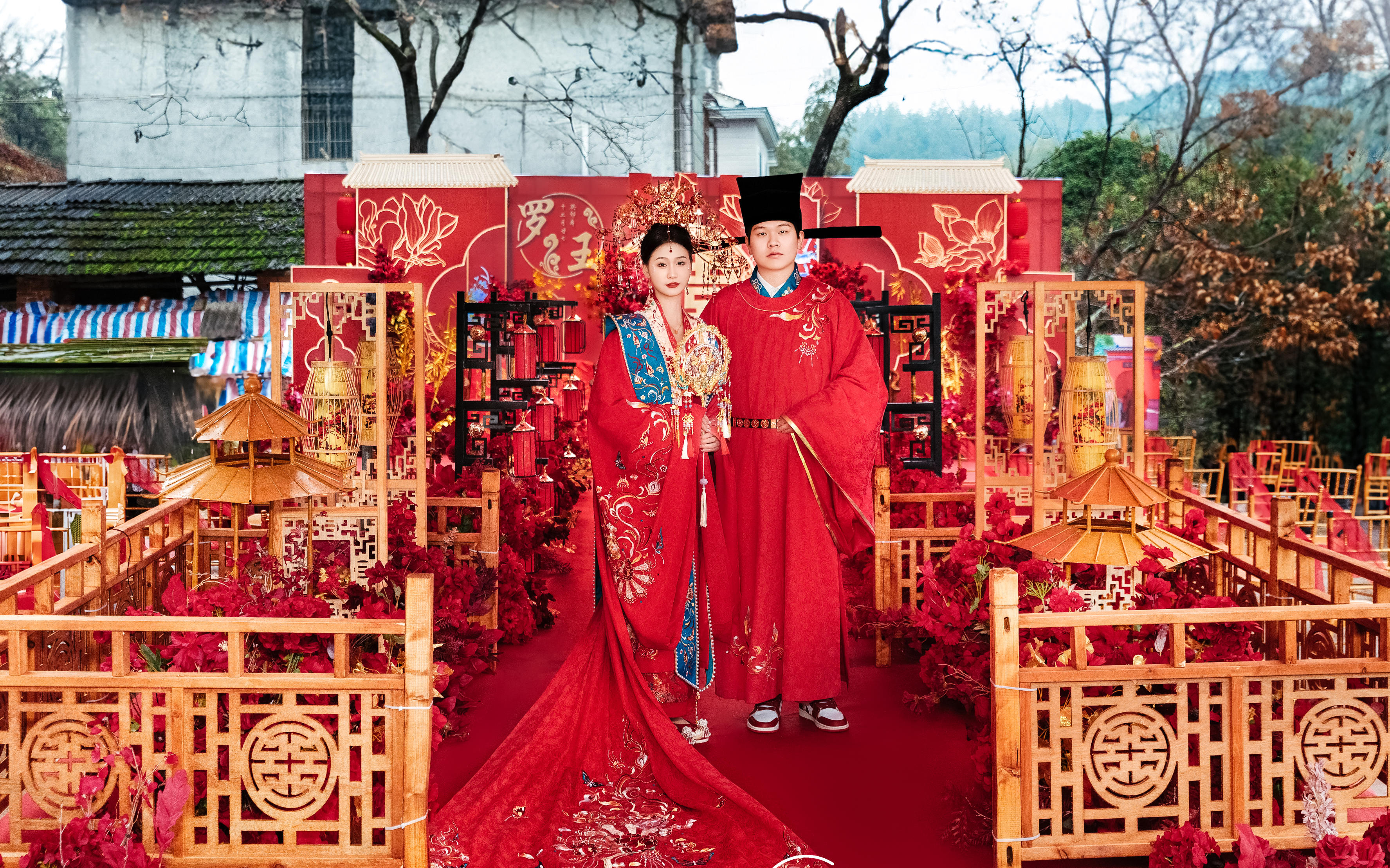 自家庭院小预算中式婚礼
