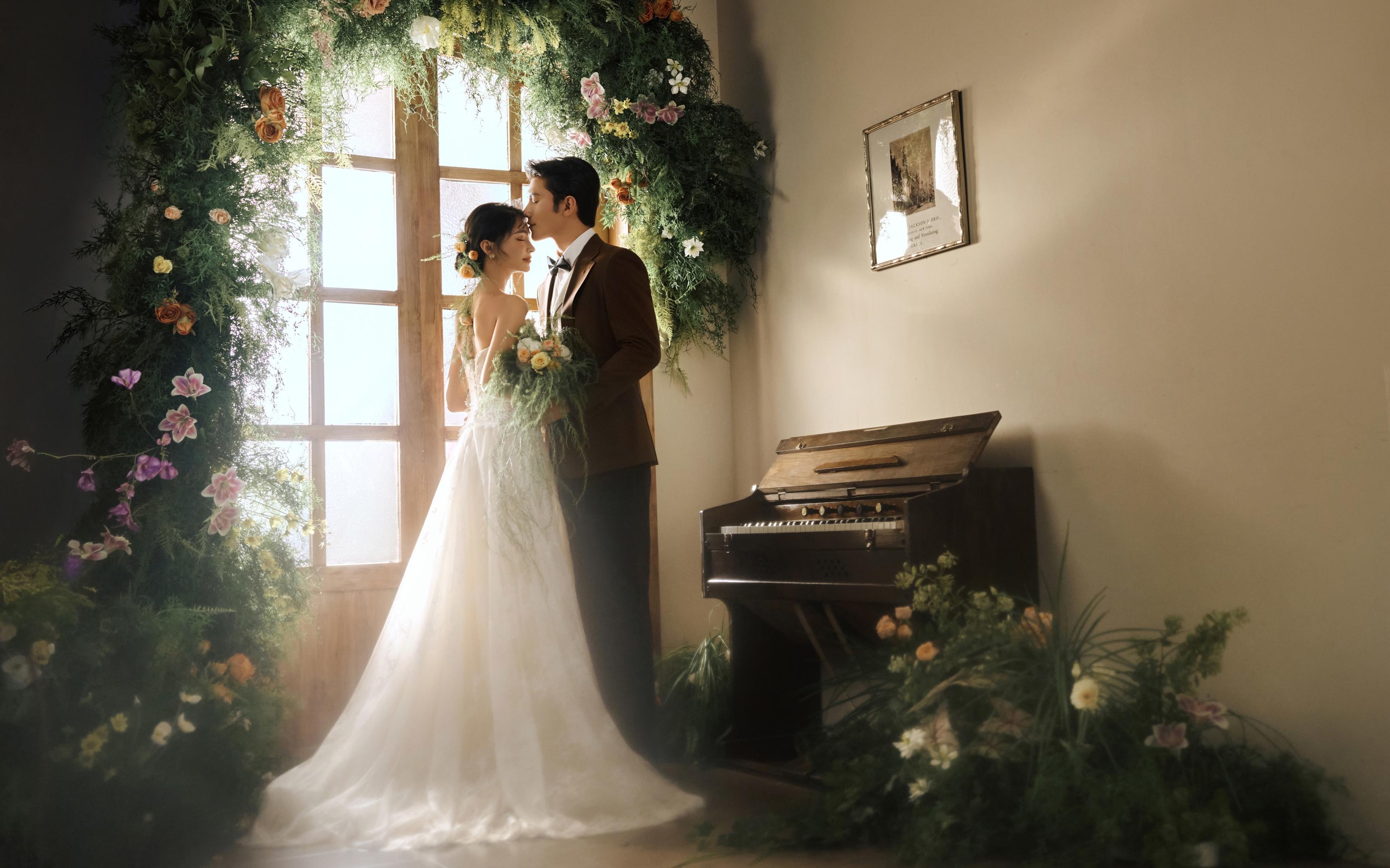 如梦如幻♥莫奈花房高级法式婚纱照