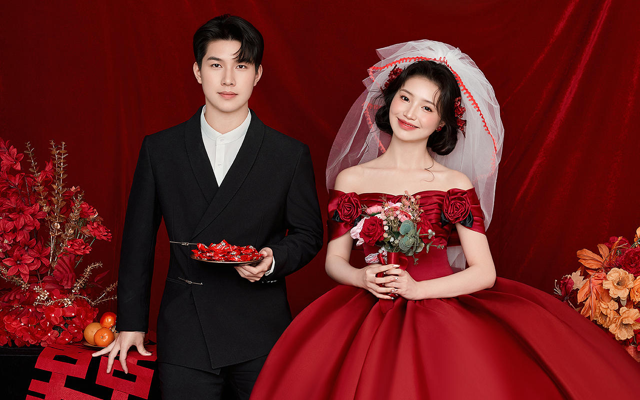 ❤️红裙喜嫁｜爸妈都说绝的复古新中式婚纱照！