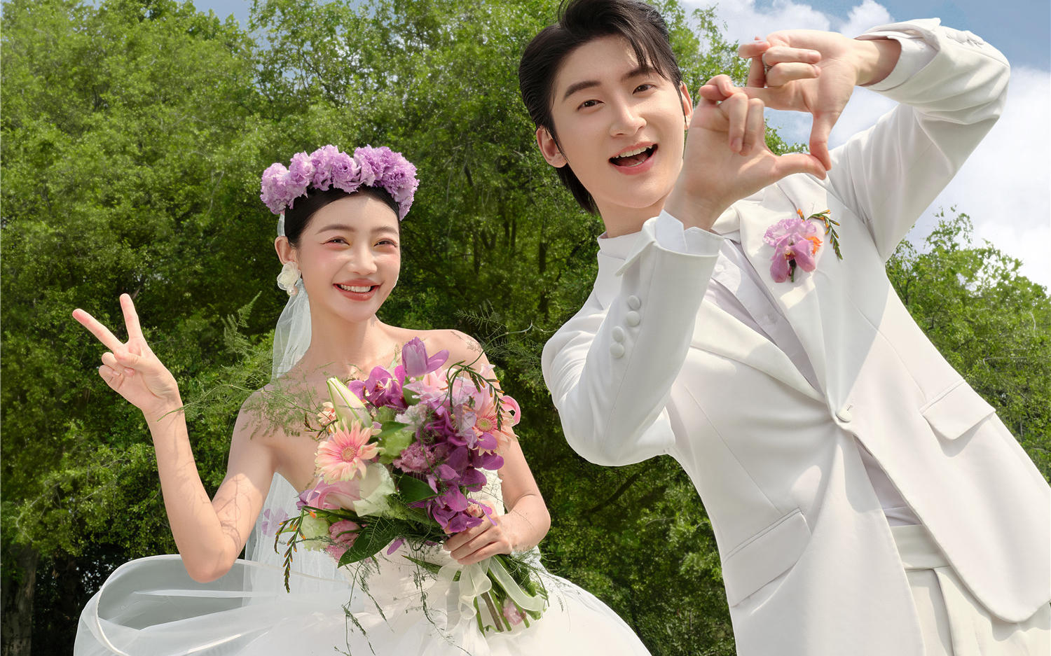 【西北龙摄影】灵动花环少女森系婚纱照