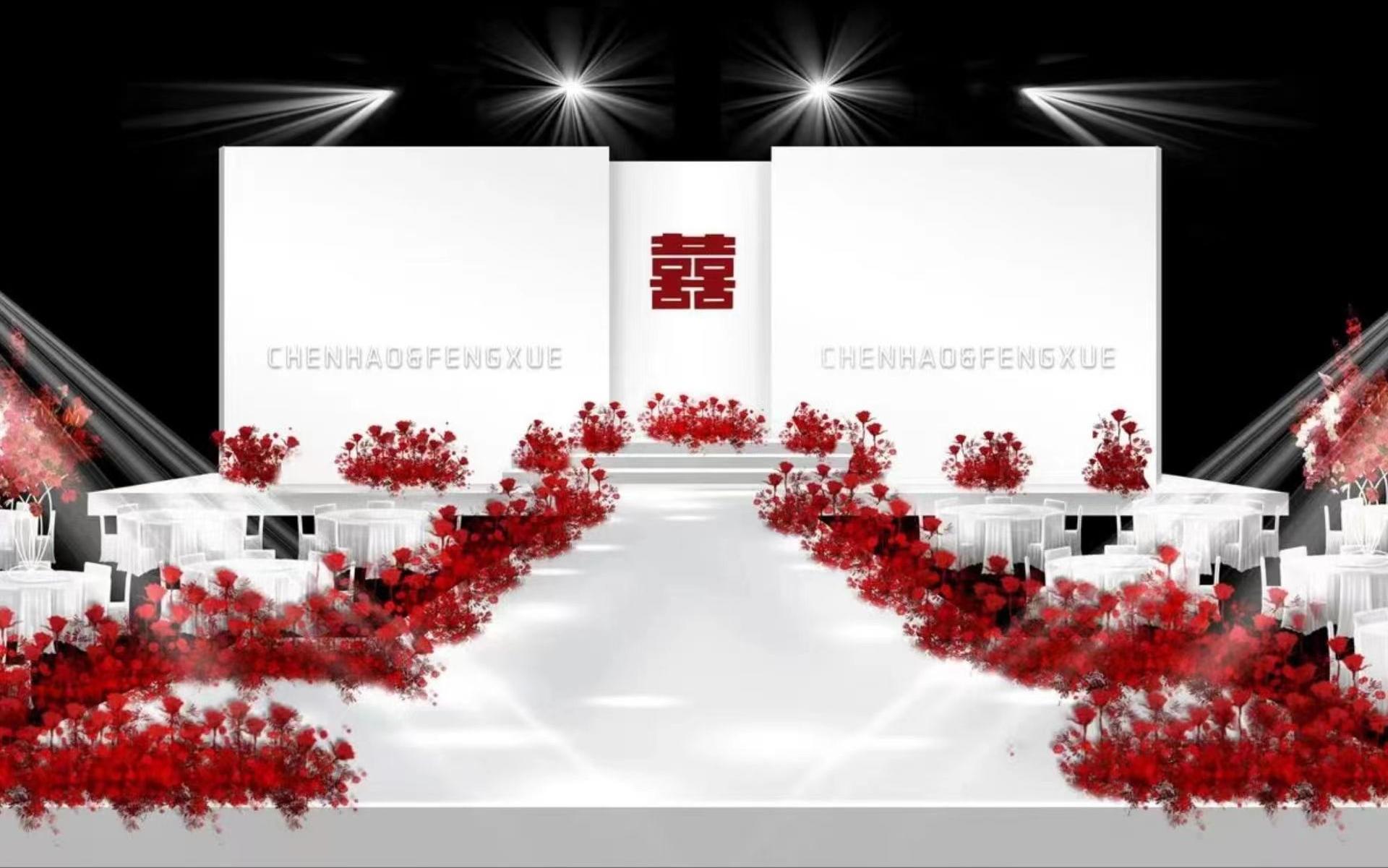 红色系简约婚礼