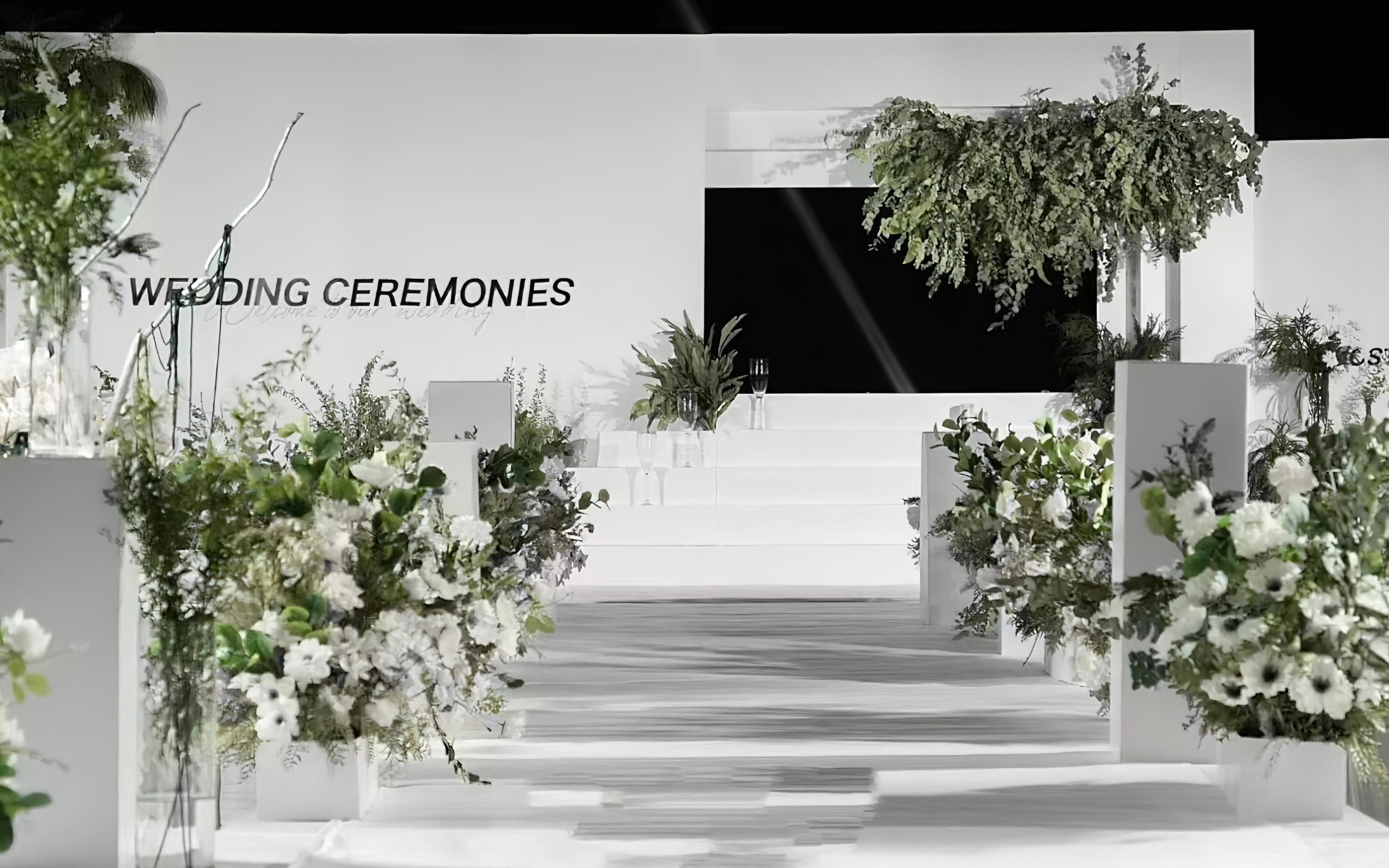 【天意时尚】超级纯净的一场白绿色婚礼