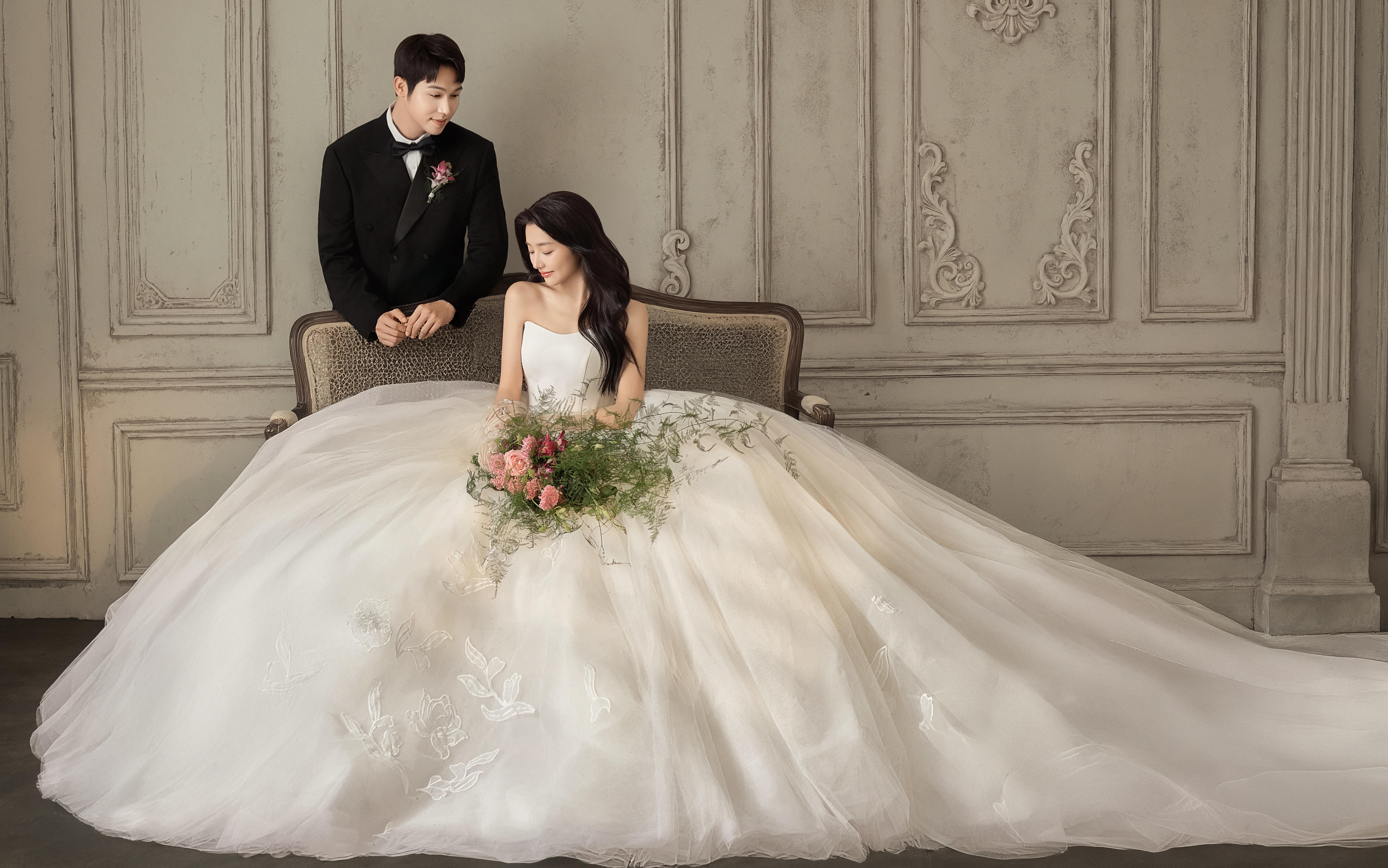 一眼就心动的室内法式古堡婚纱照风格，太爱了