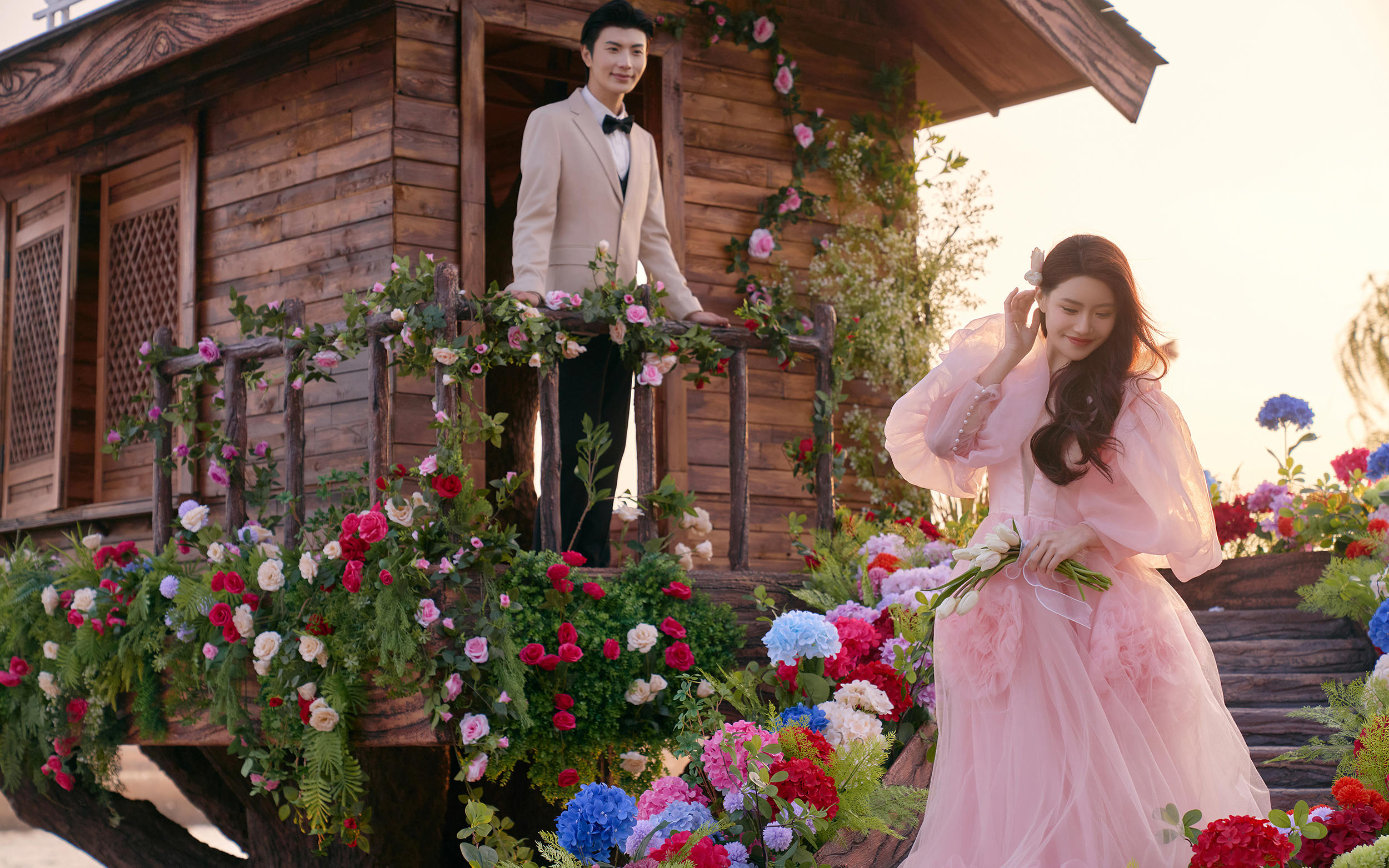 莫奈花園風婚紗照，把童話搬進現(xiàn)實