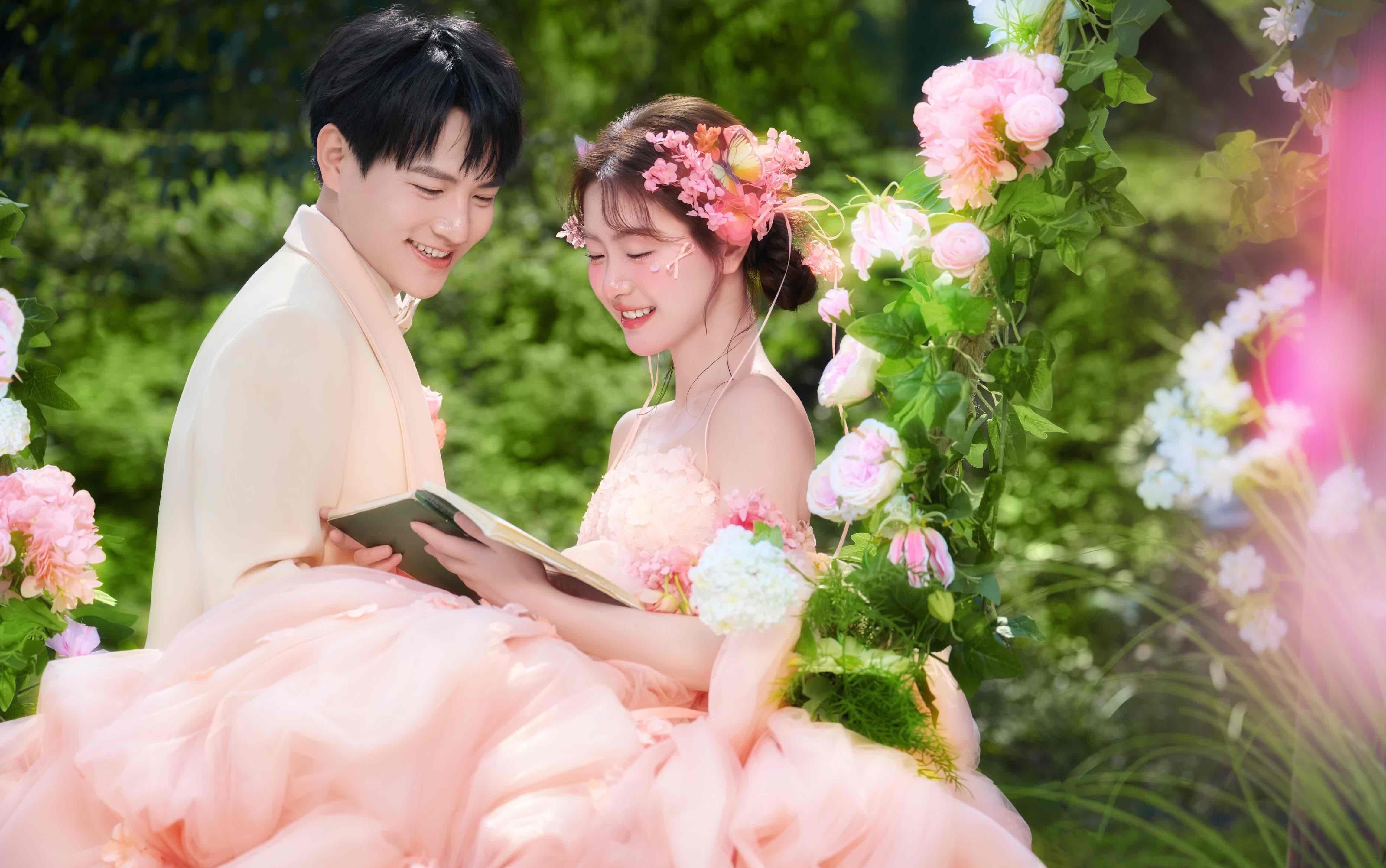 粉樱新娘，花神婚纱美到失语~