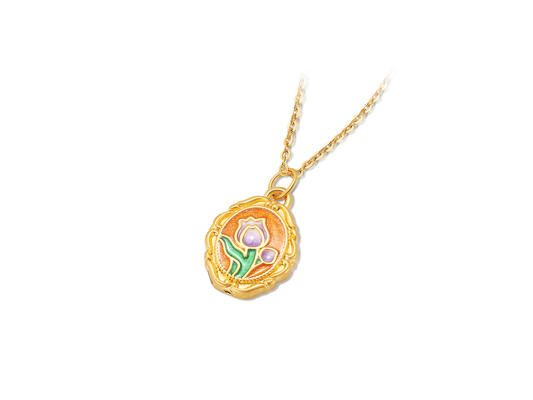 黃金足金999紫韻芳華吊墜