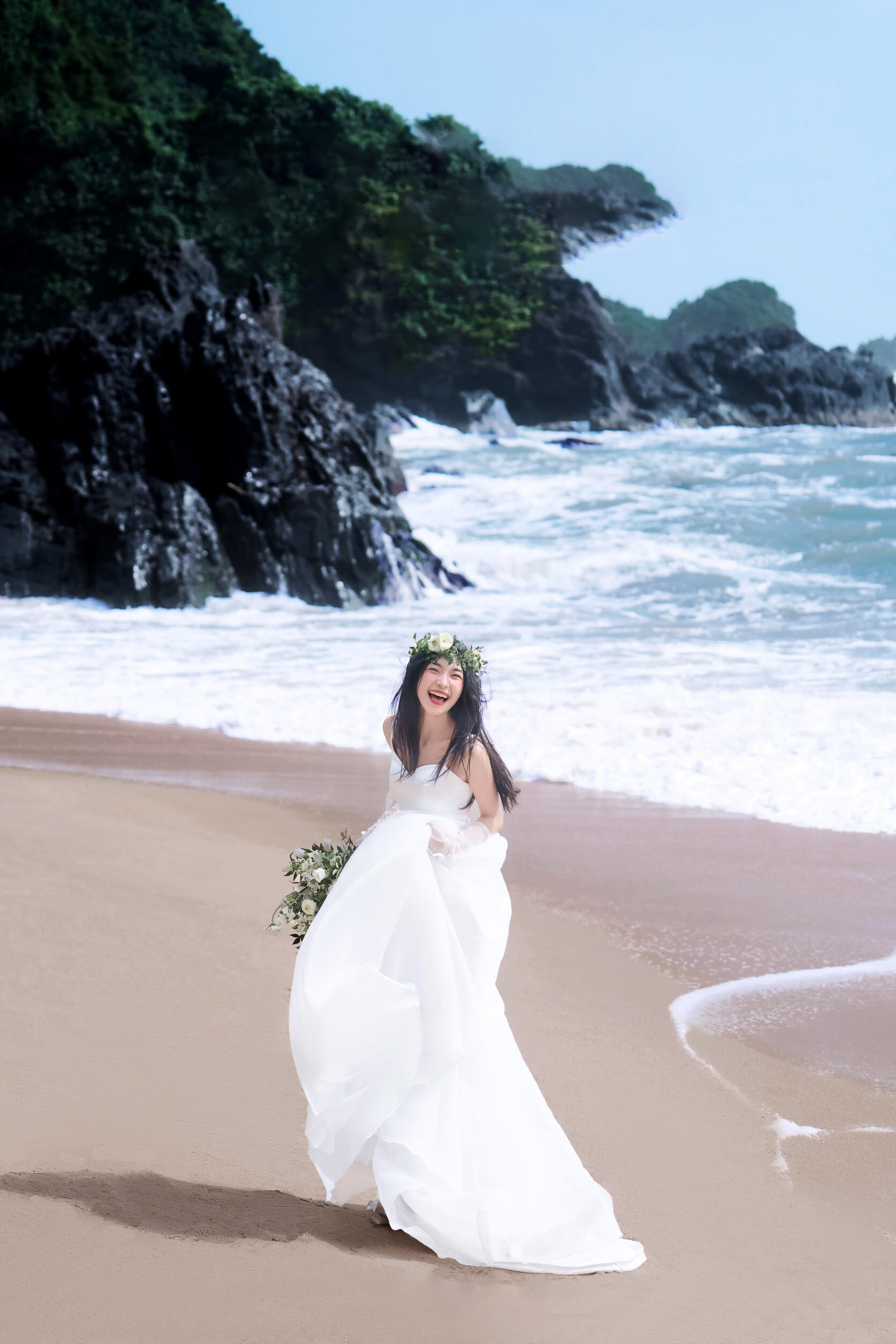 浪漫海景超喜欢的婚纱照 