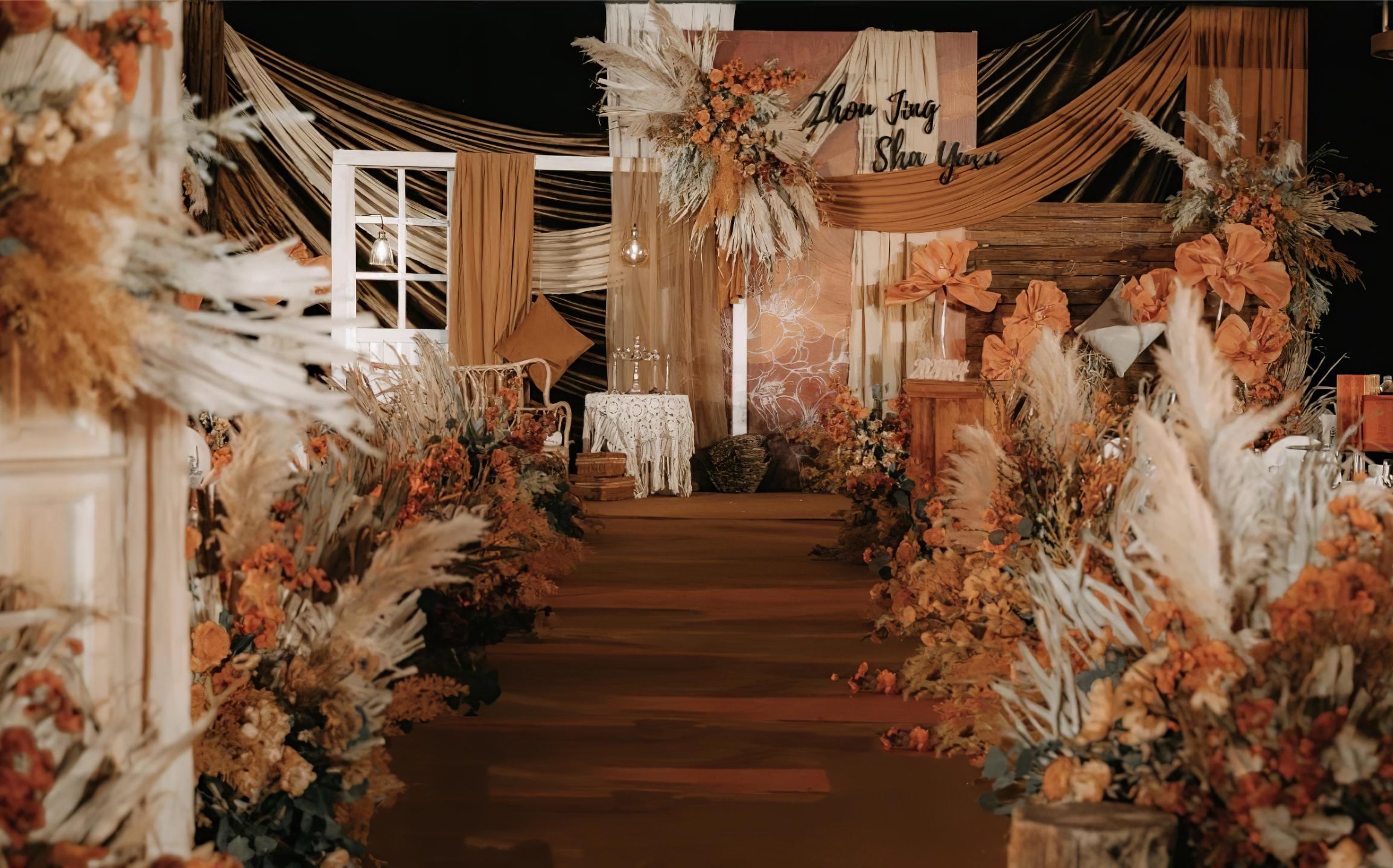 把温柔焊在现场的复古粉橘色婚礼 | 谁懂啊！