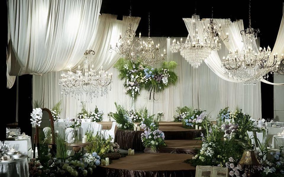 喜橙|韩式室内布幔婚礼