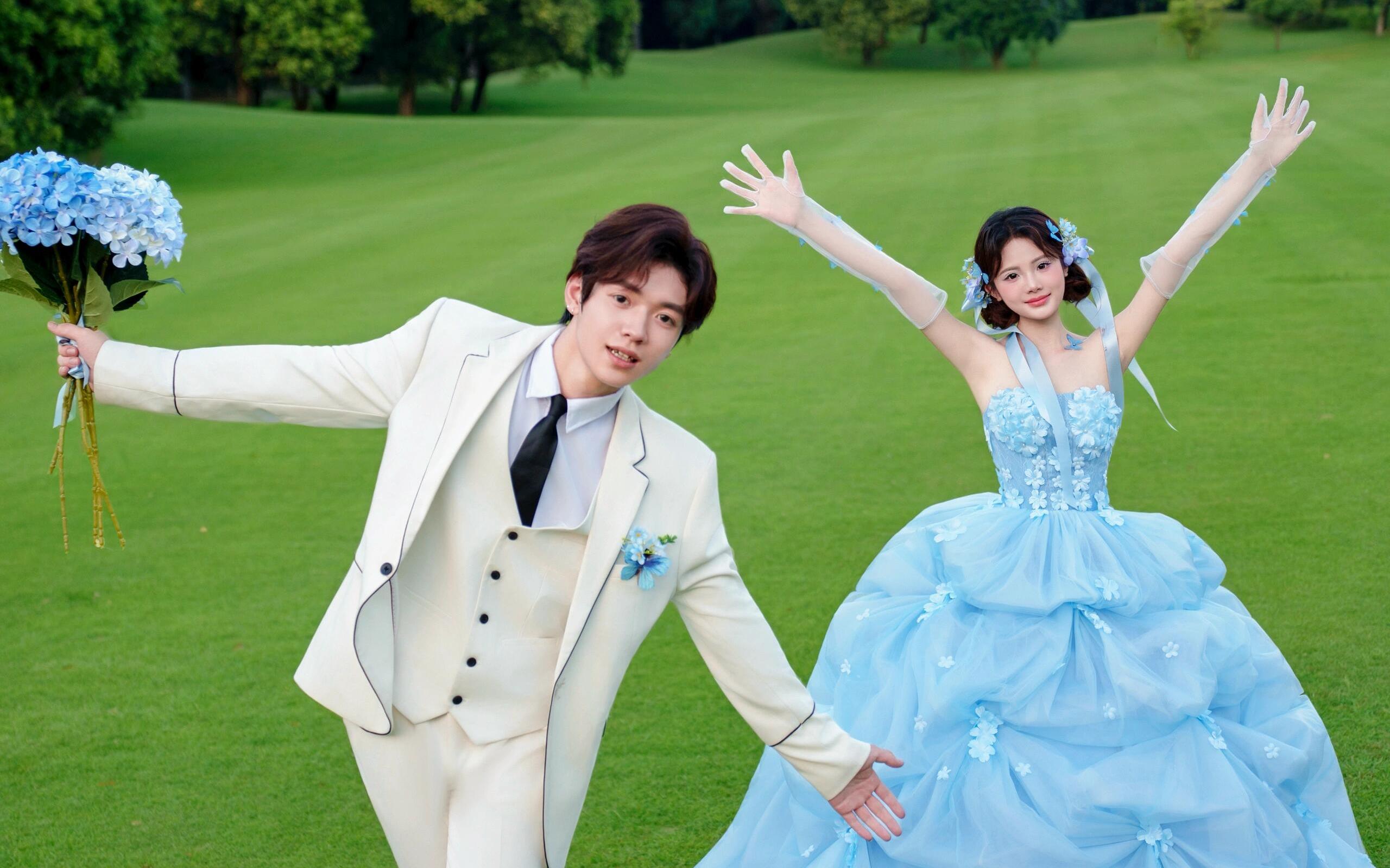 【藍(lán)色花神婚紗照拍到啦】