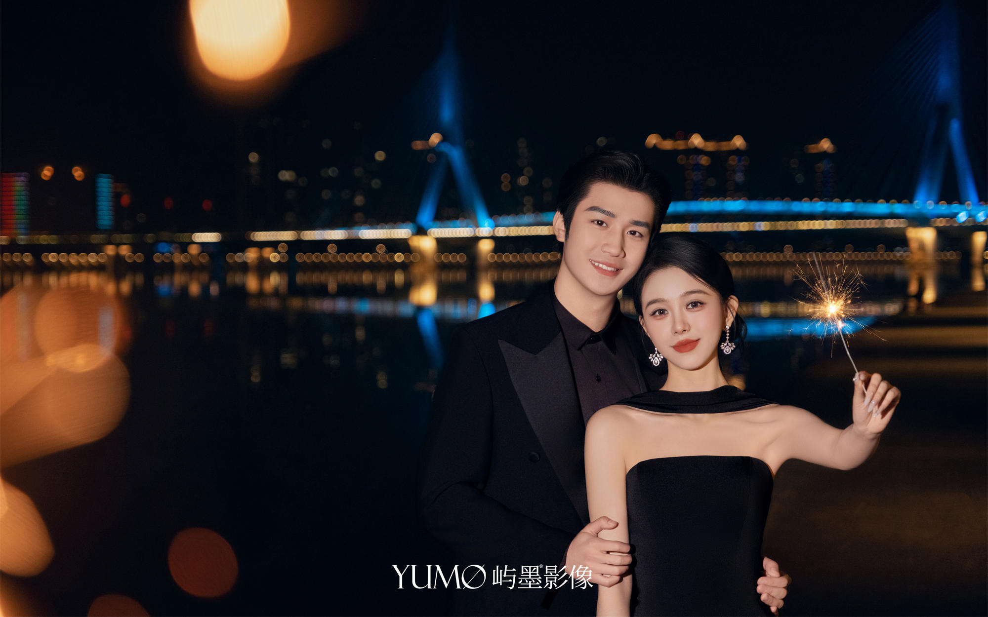 夜景婚纱照｜烟火为证，爱在夜色中绽放