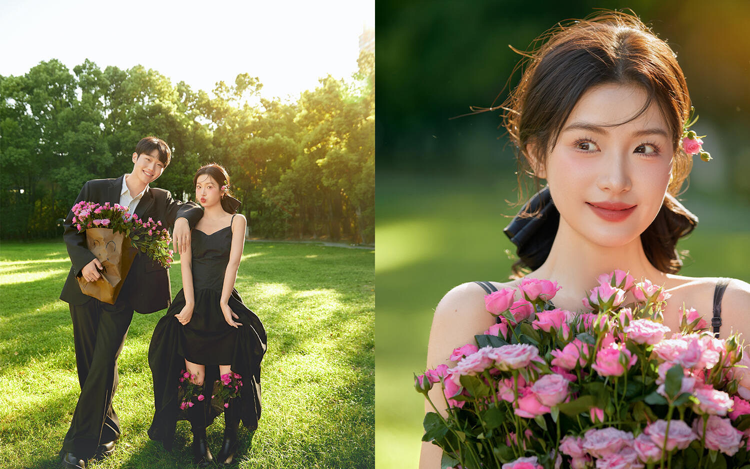 【森系夕阳】森系清新浪漫韩系婚纱照公开，甜蜜升级