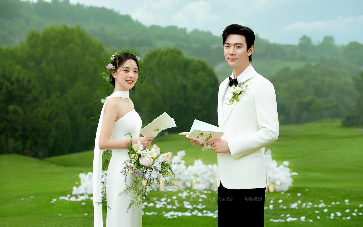 草坪婚纱照 把温柔写进每一帧