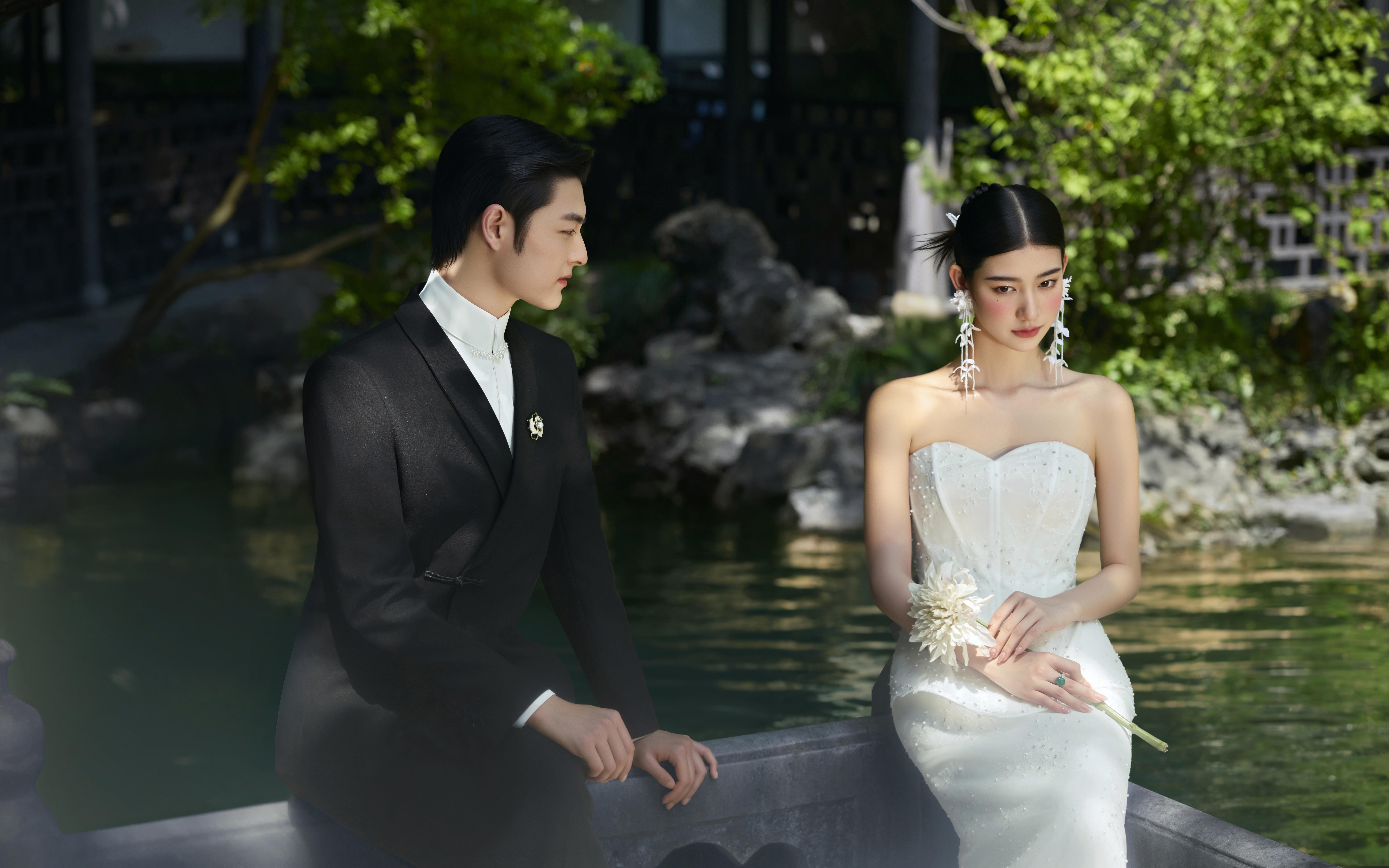 新中式园林婚纱照，爱了