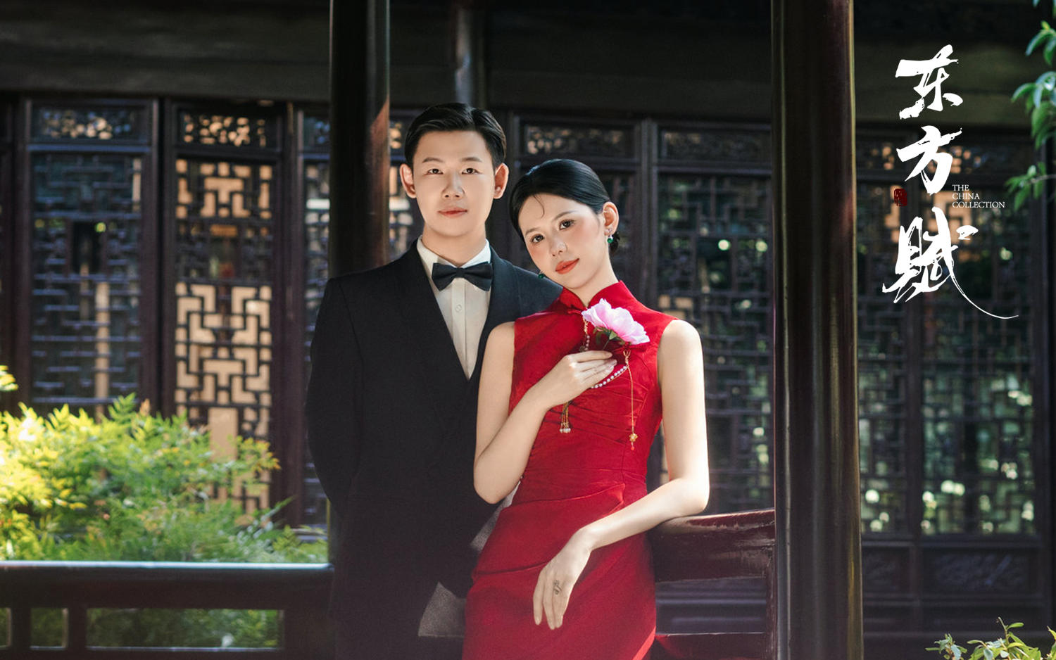 美出新高度❣️中国红旗袍园林婚纱照绝绝子