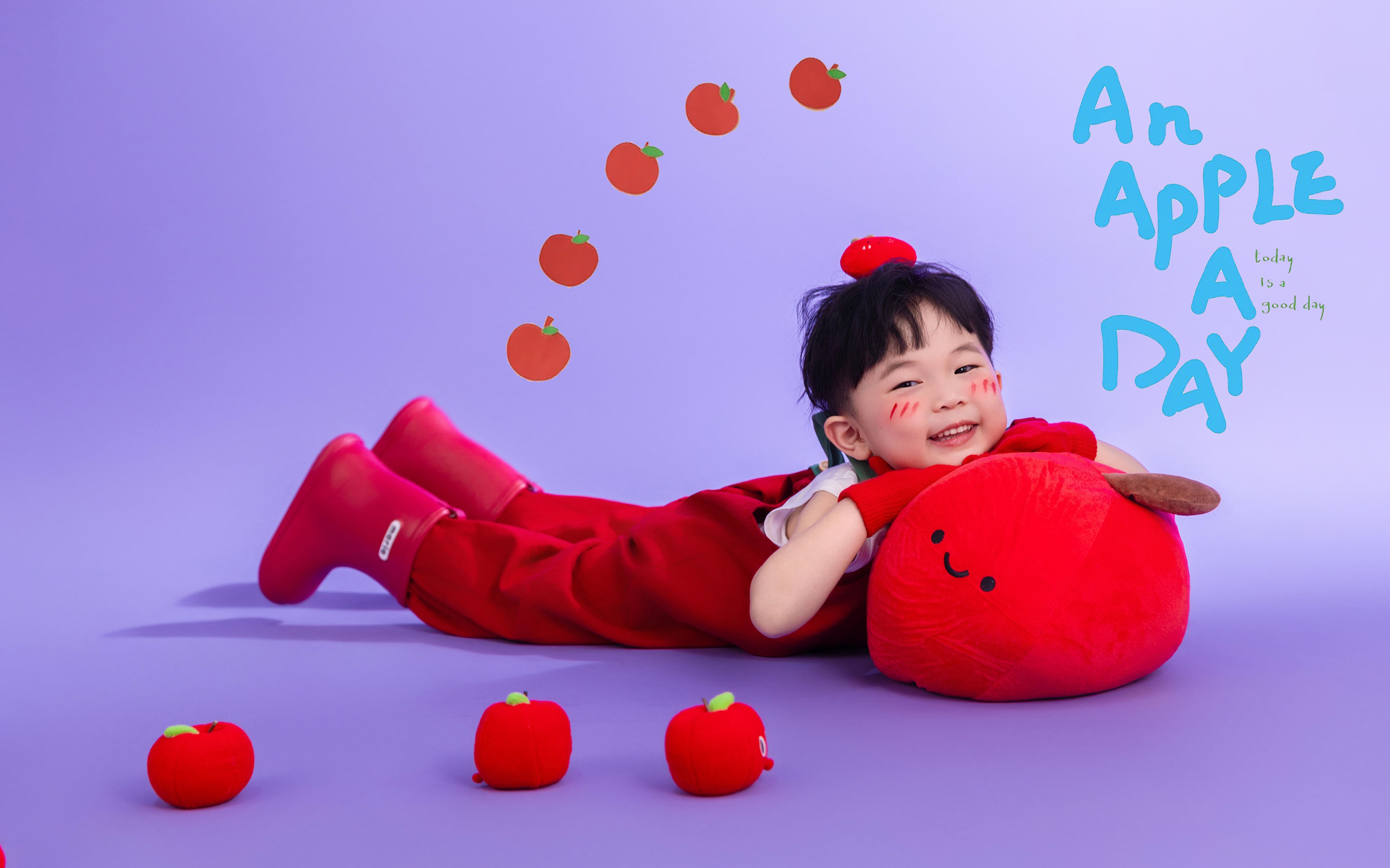 3-10岁小苹果系列紫色男女