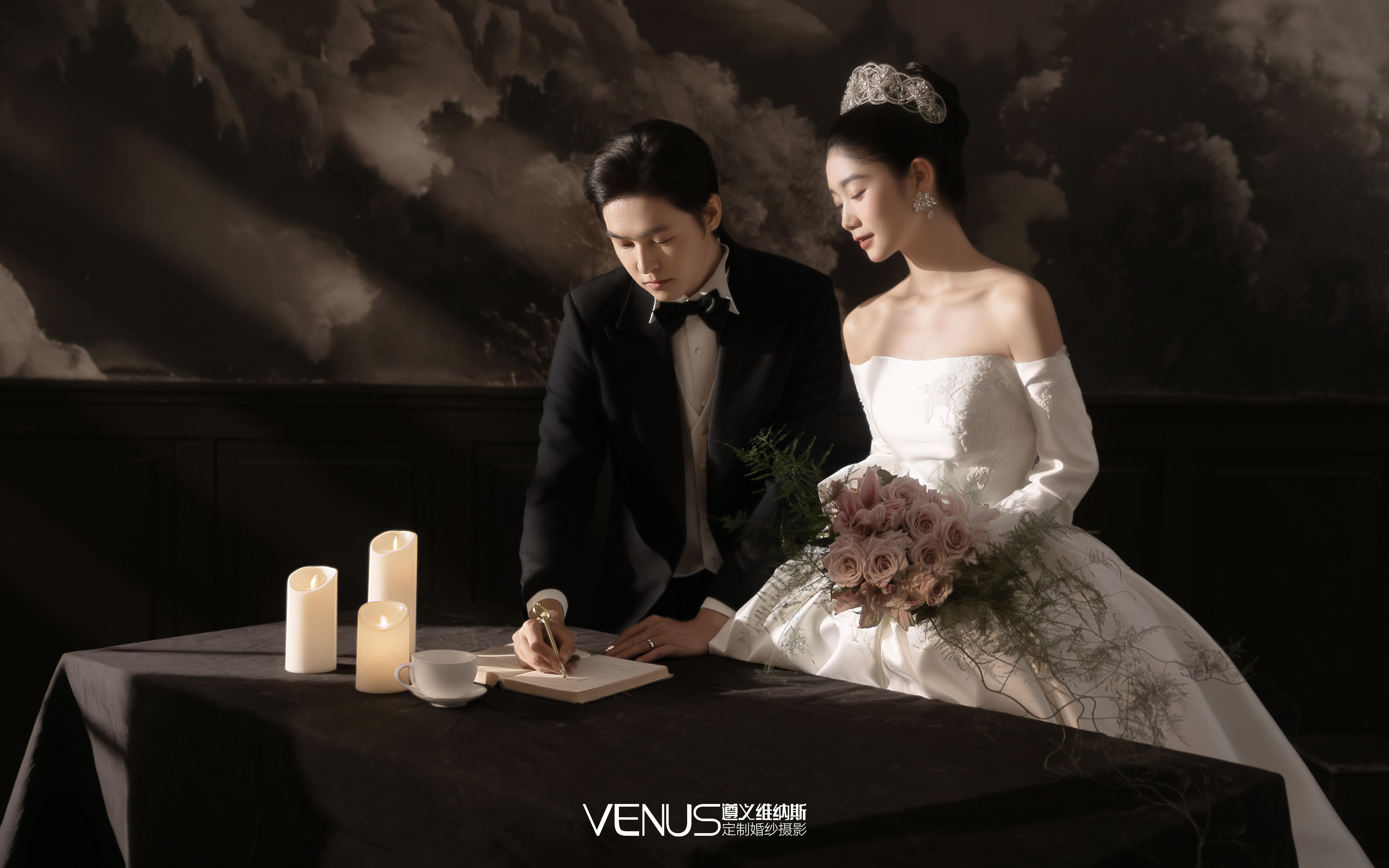 復刻世界名畫《婚禮簽字》I油畫婚紗照