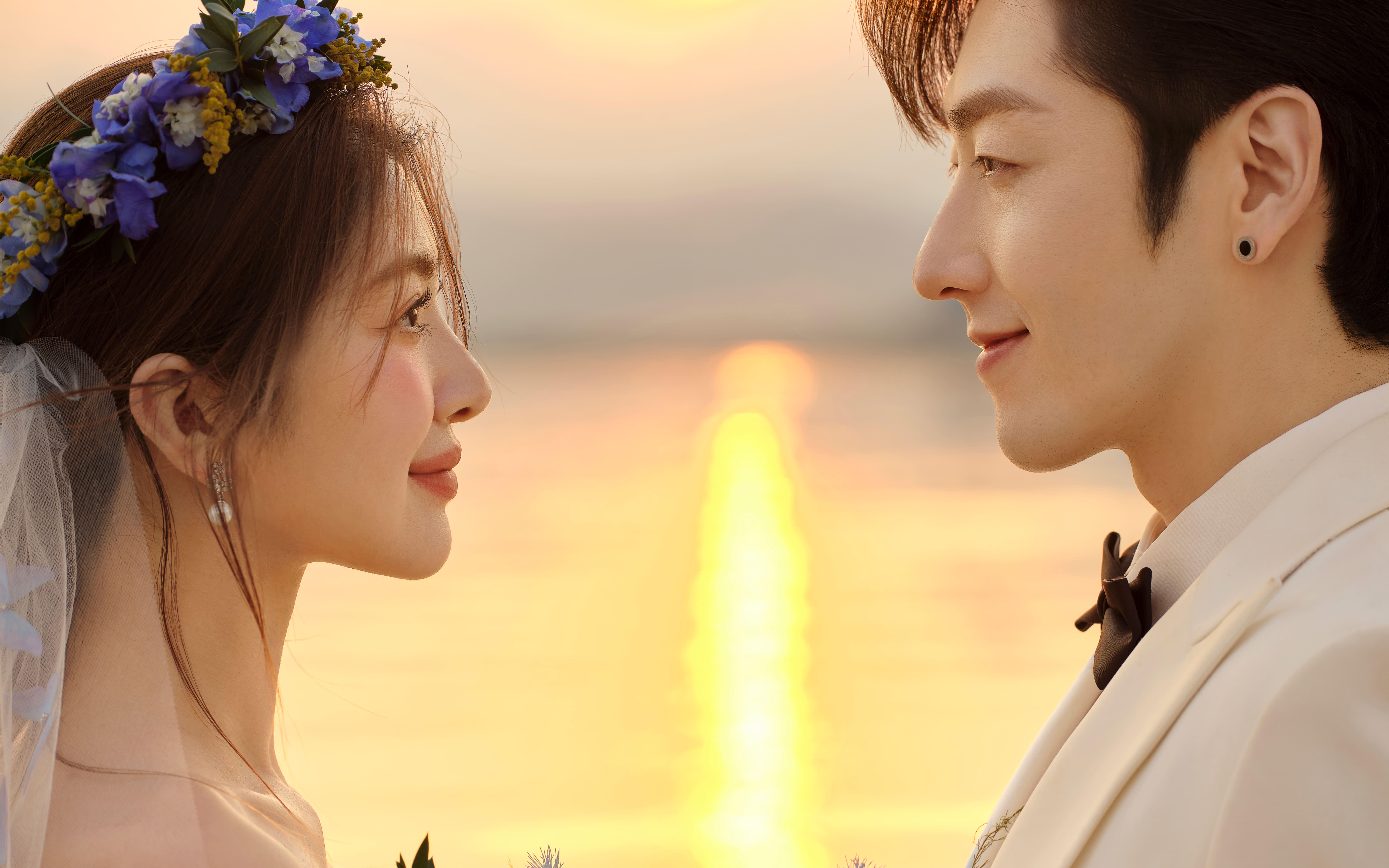 浪漫海景夕阳婚纱照  