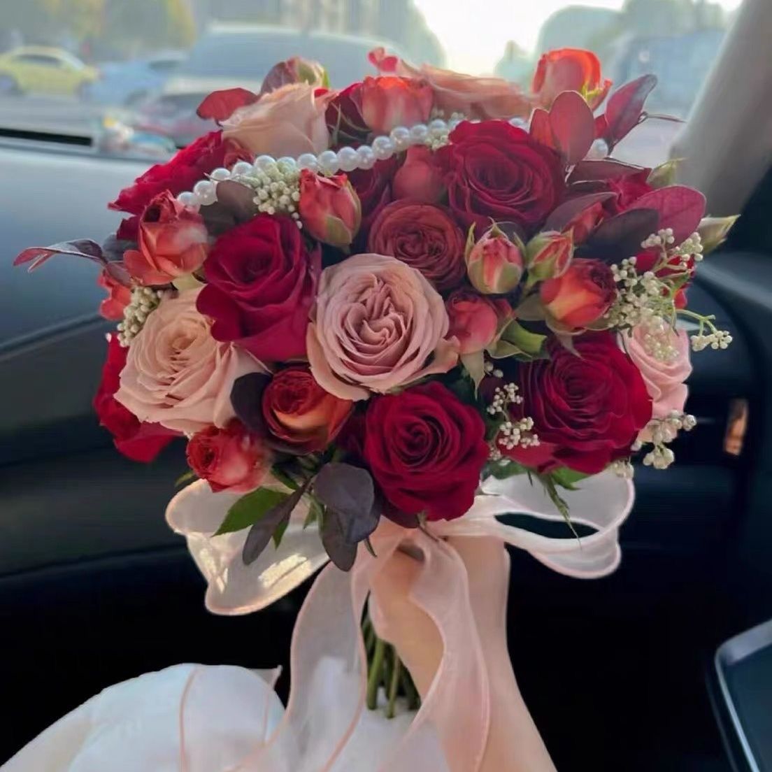 【仿真手捧花】新娘结婚手捧花玫瑰花束