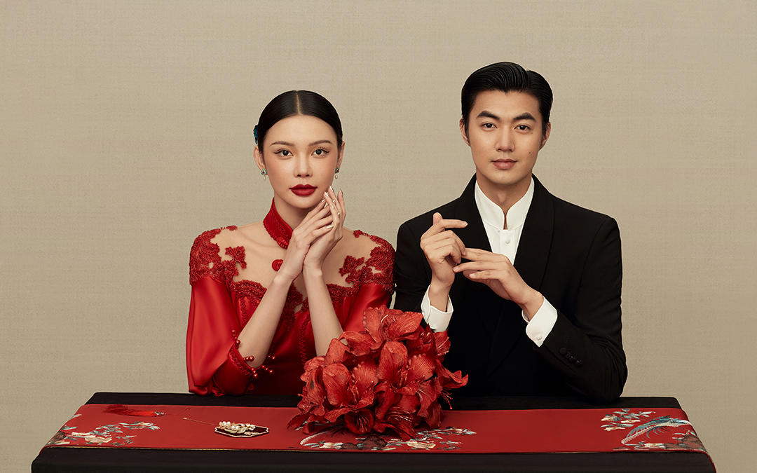 新中式喜嫁婚纱照红色旗袍 永不过时的主流！
