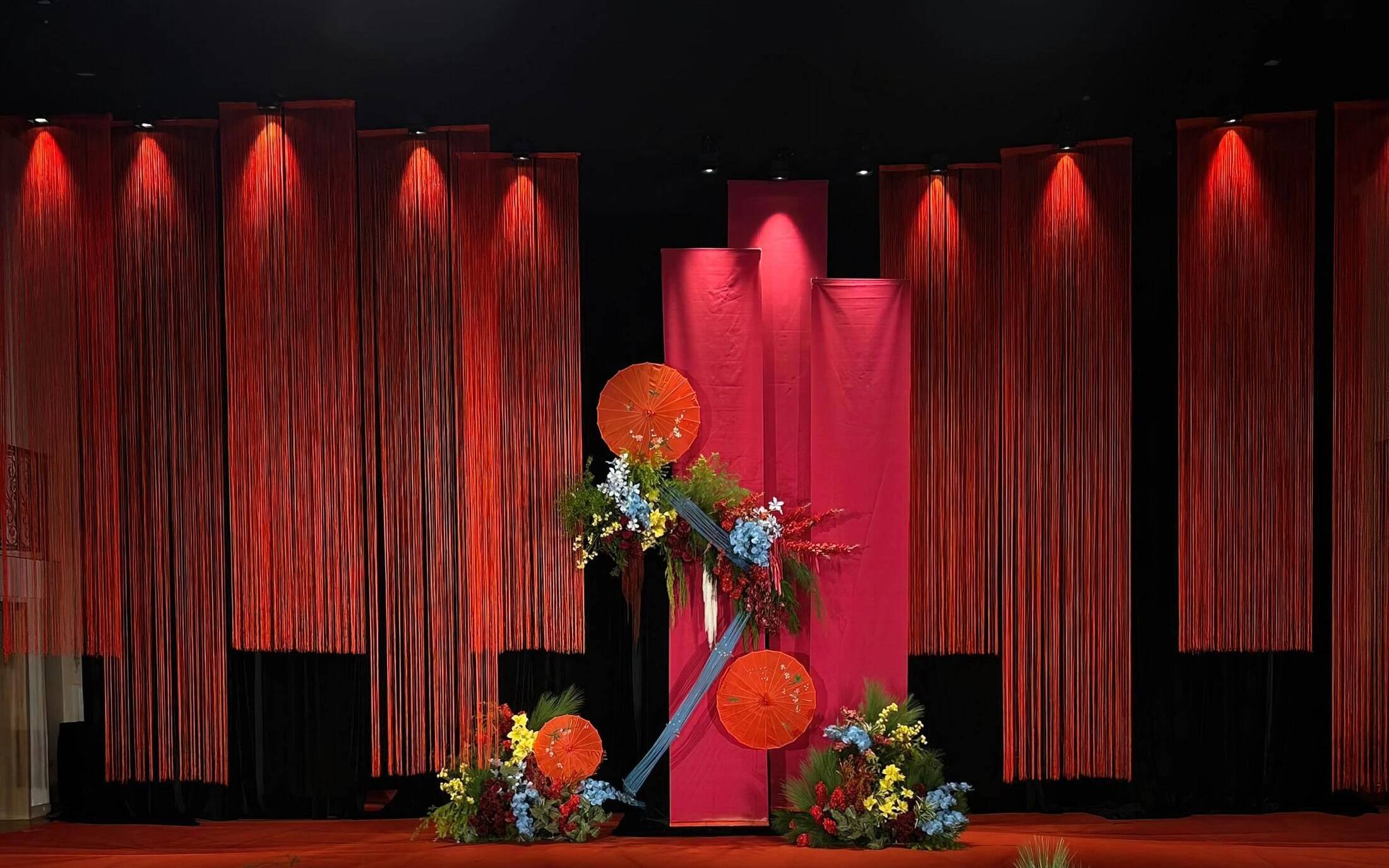 小眾婚禮|紅色線簾竹編新中式婚禮