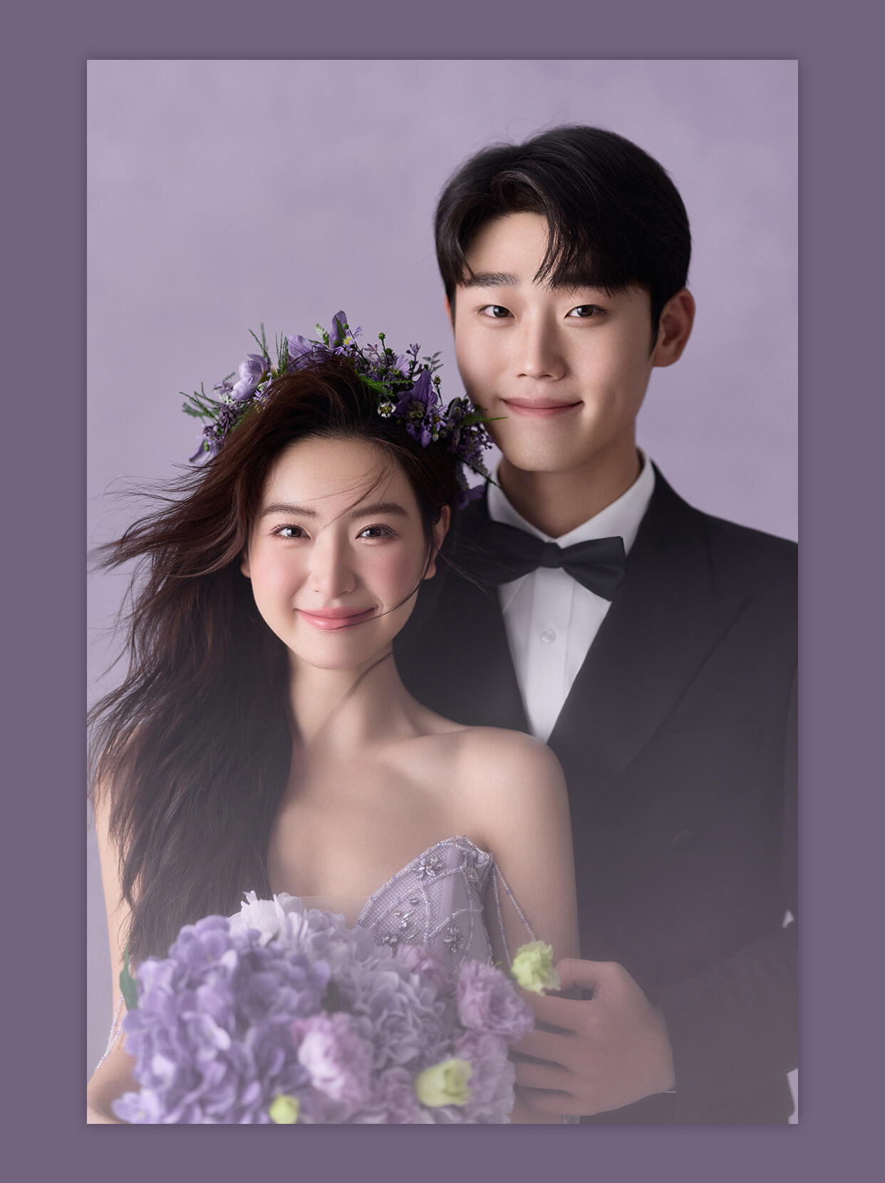 这件紫色的婚纱真的超美 