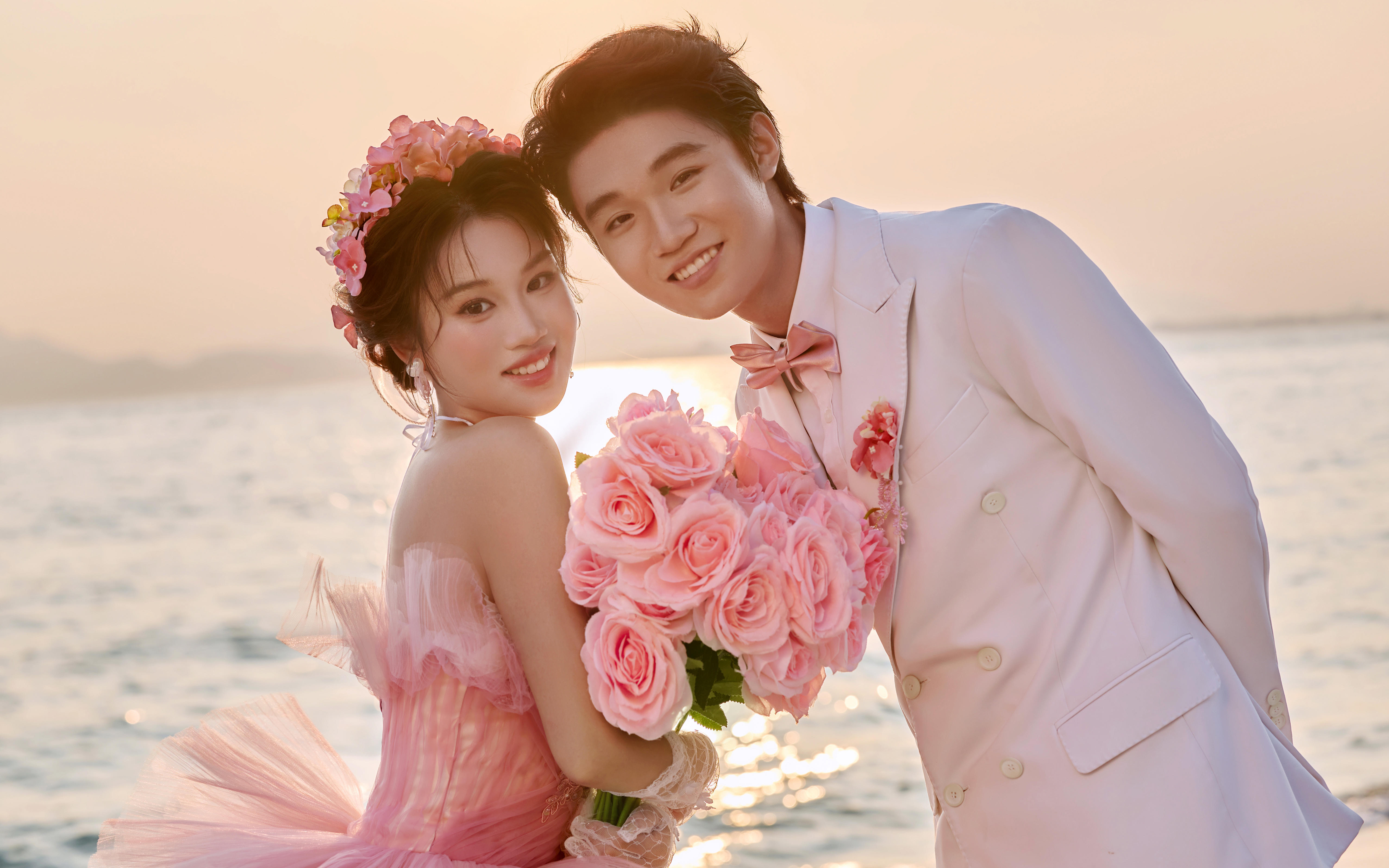 【法式印象】海边日落电影感婚纱照 每一张都超氛围