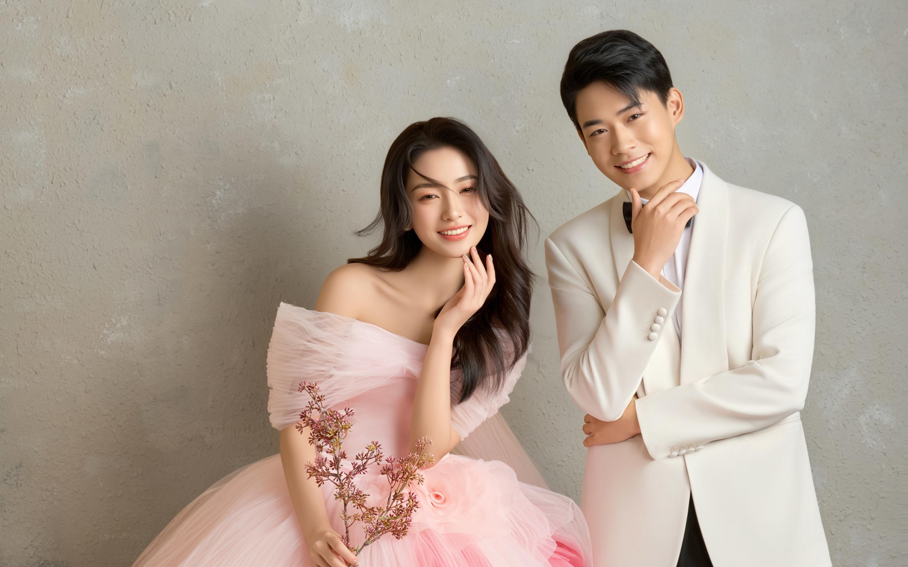 誰能拒絕粉色公主裙婚紗照啊