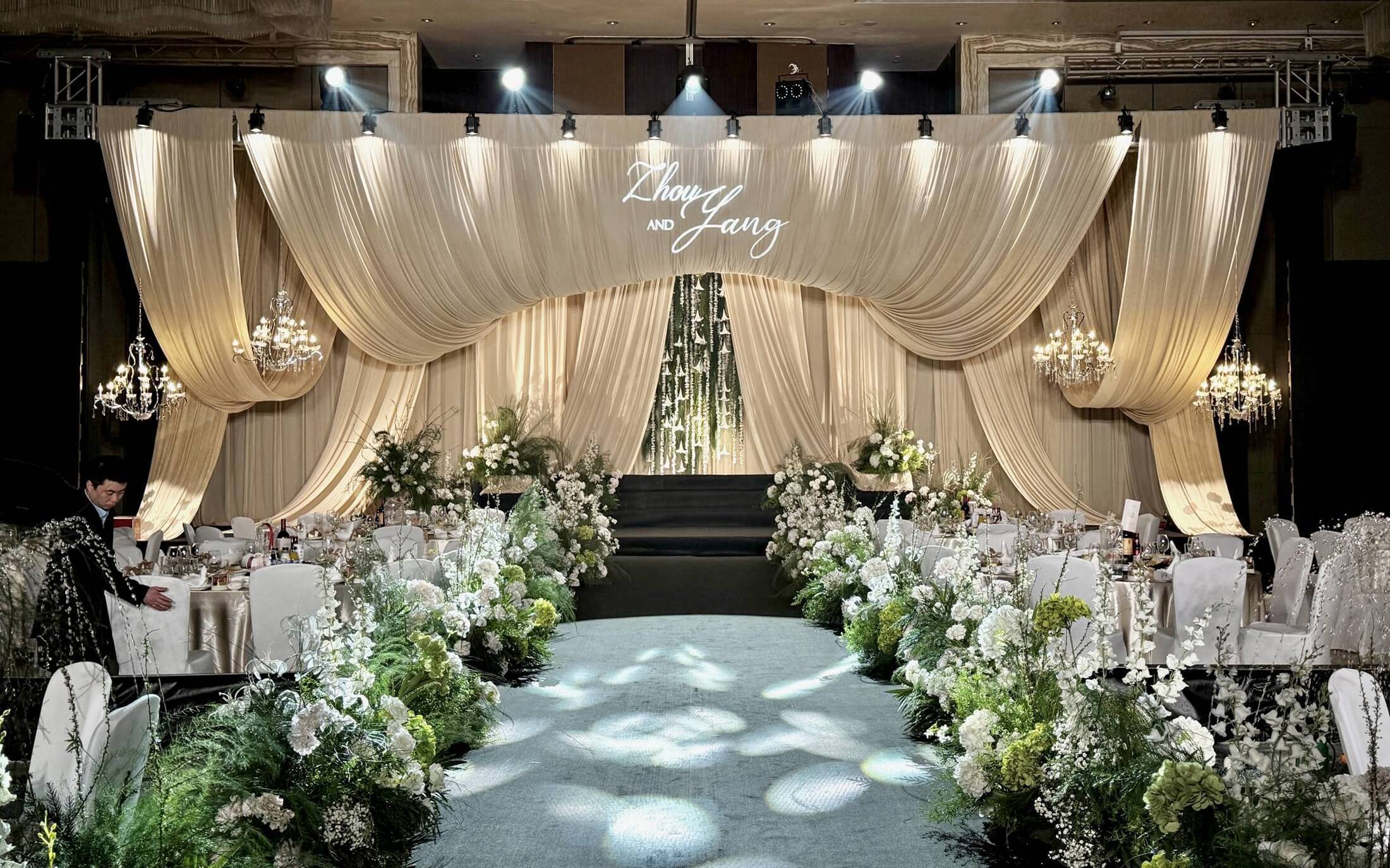 香檳色韓系布幔自然風(fēng)婚禮