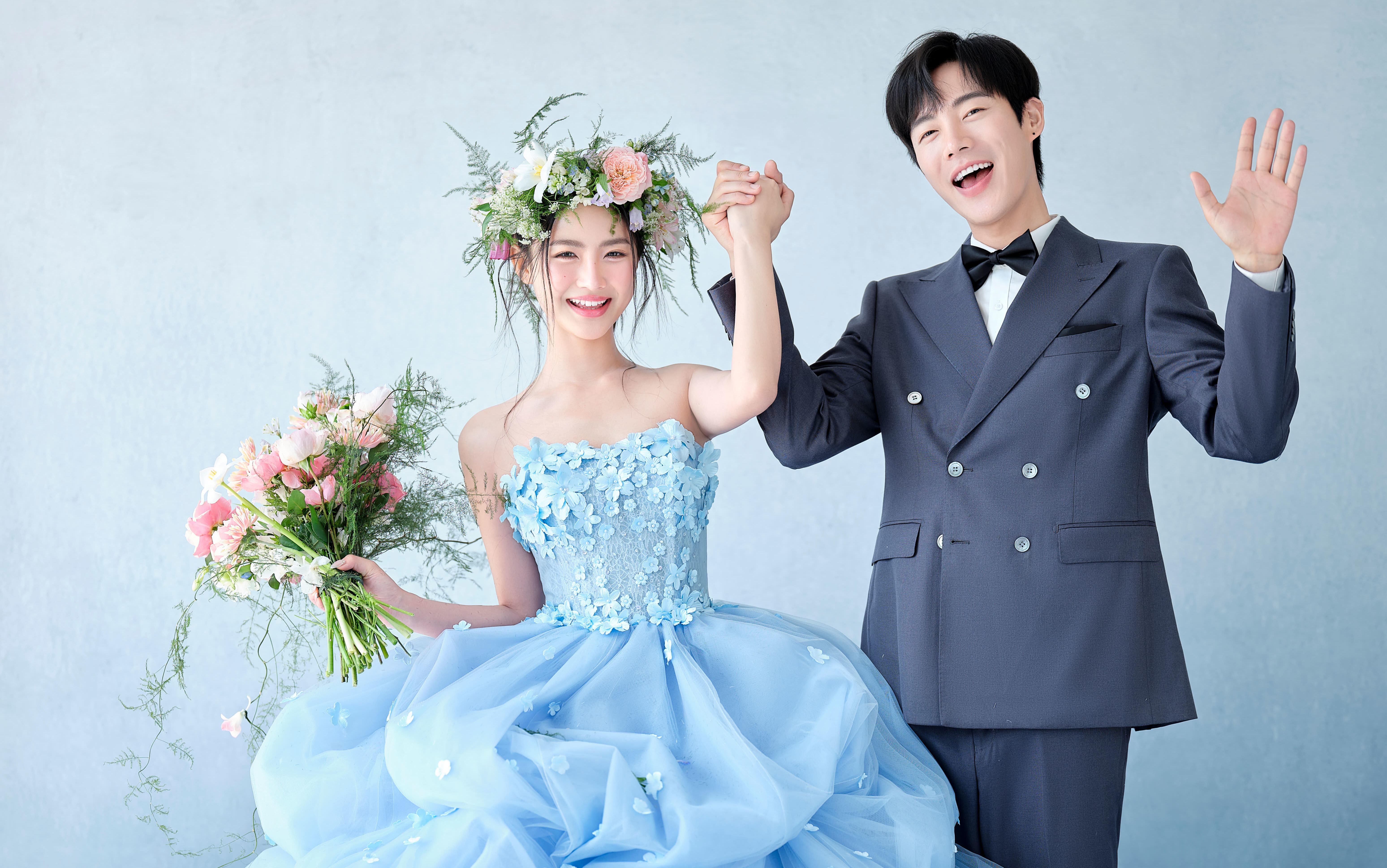 宝子！我愿称蓝色花神婚纱照为浪漫天花板