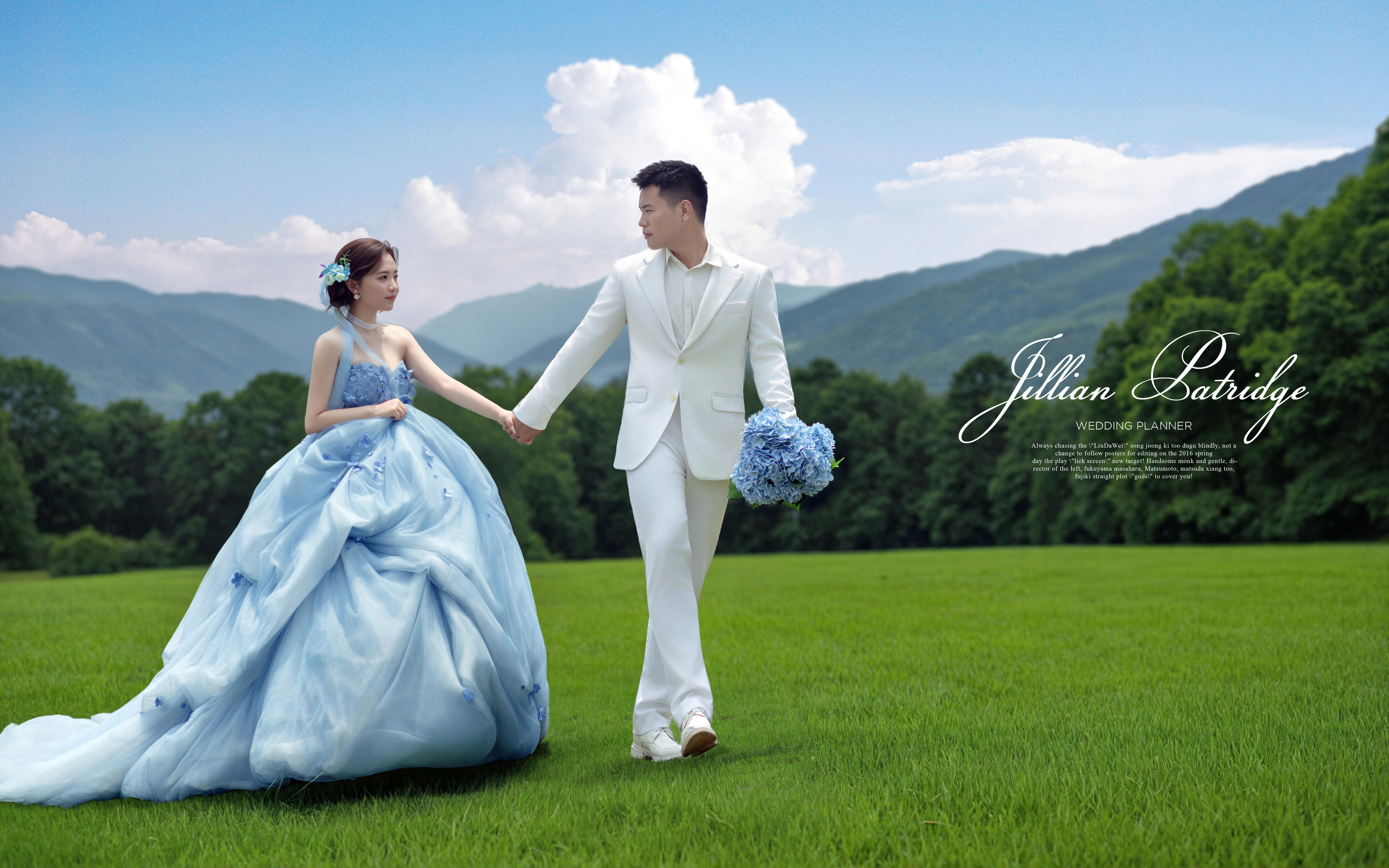 超美的💙蓝色公主风草坪婚纱照一眼沦陷✨