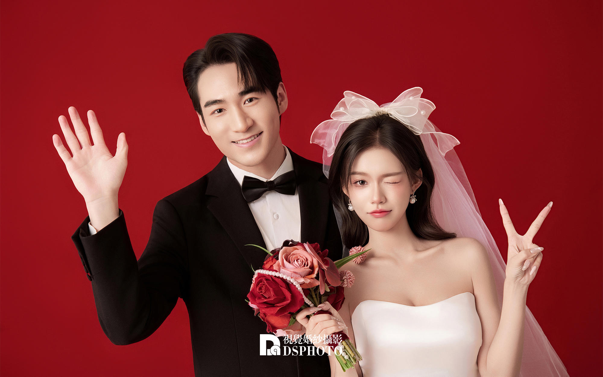 【D視覺攝影】白紗+蝴蝶結(jié)，這組婚照喜慶又少女心