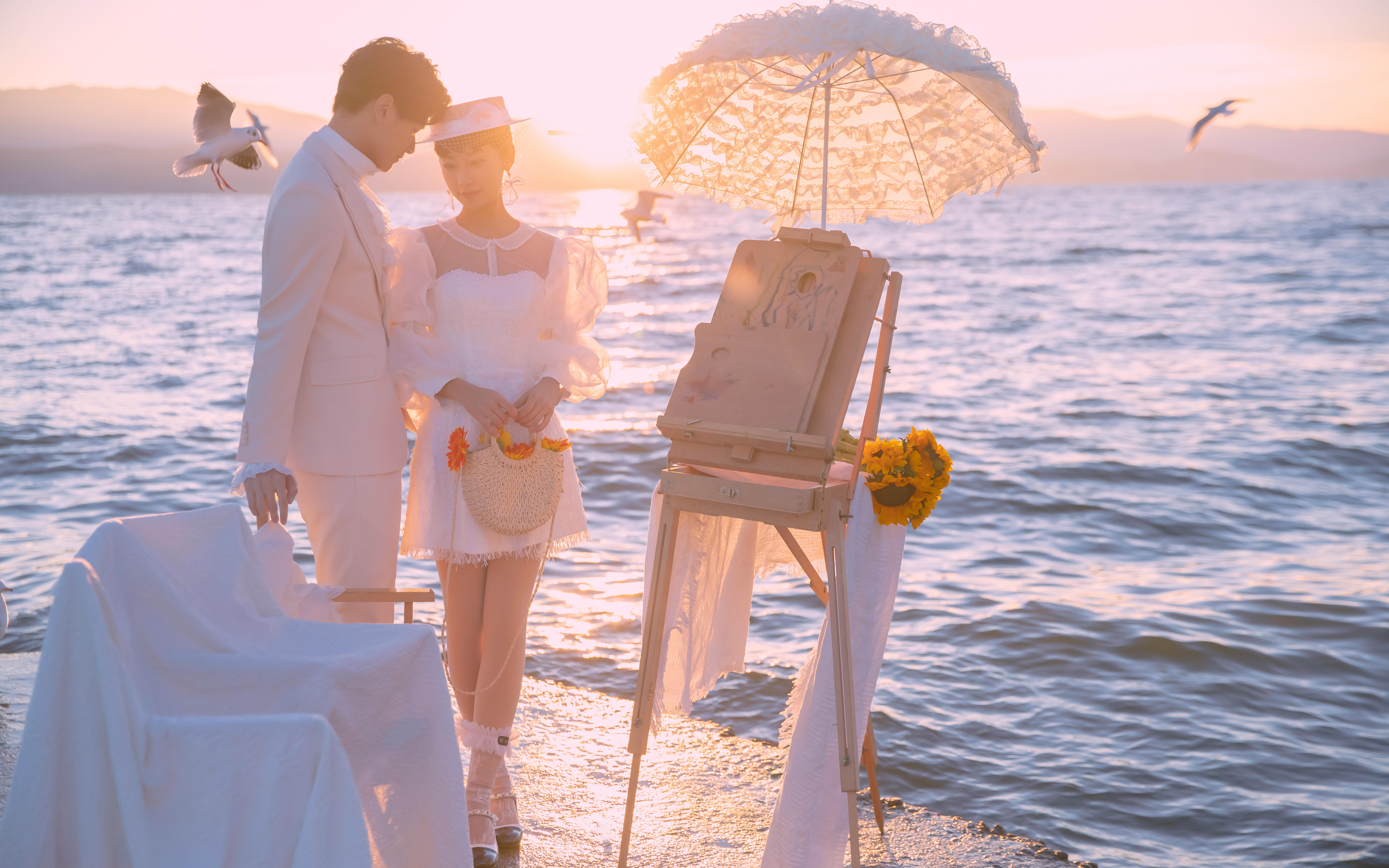 【法式印象】当海鸥如约而至🌊在洱海拍到人生婚纱
