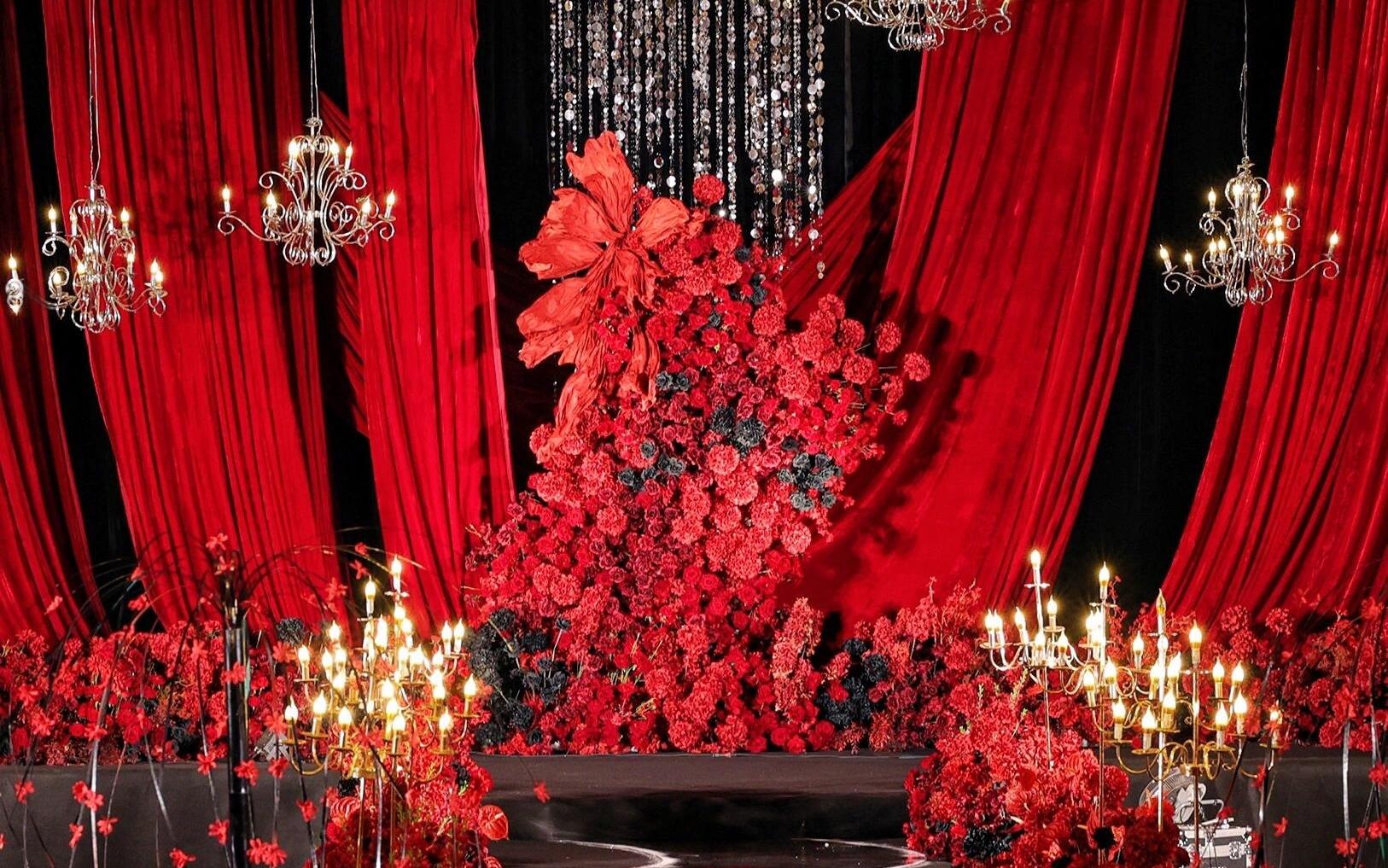 韩式布艺风红色主题婚礼