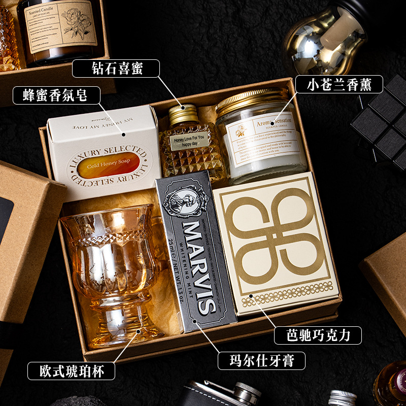 牛皮纸材质实用回礼复古高档礼盒伴郎伴手礼