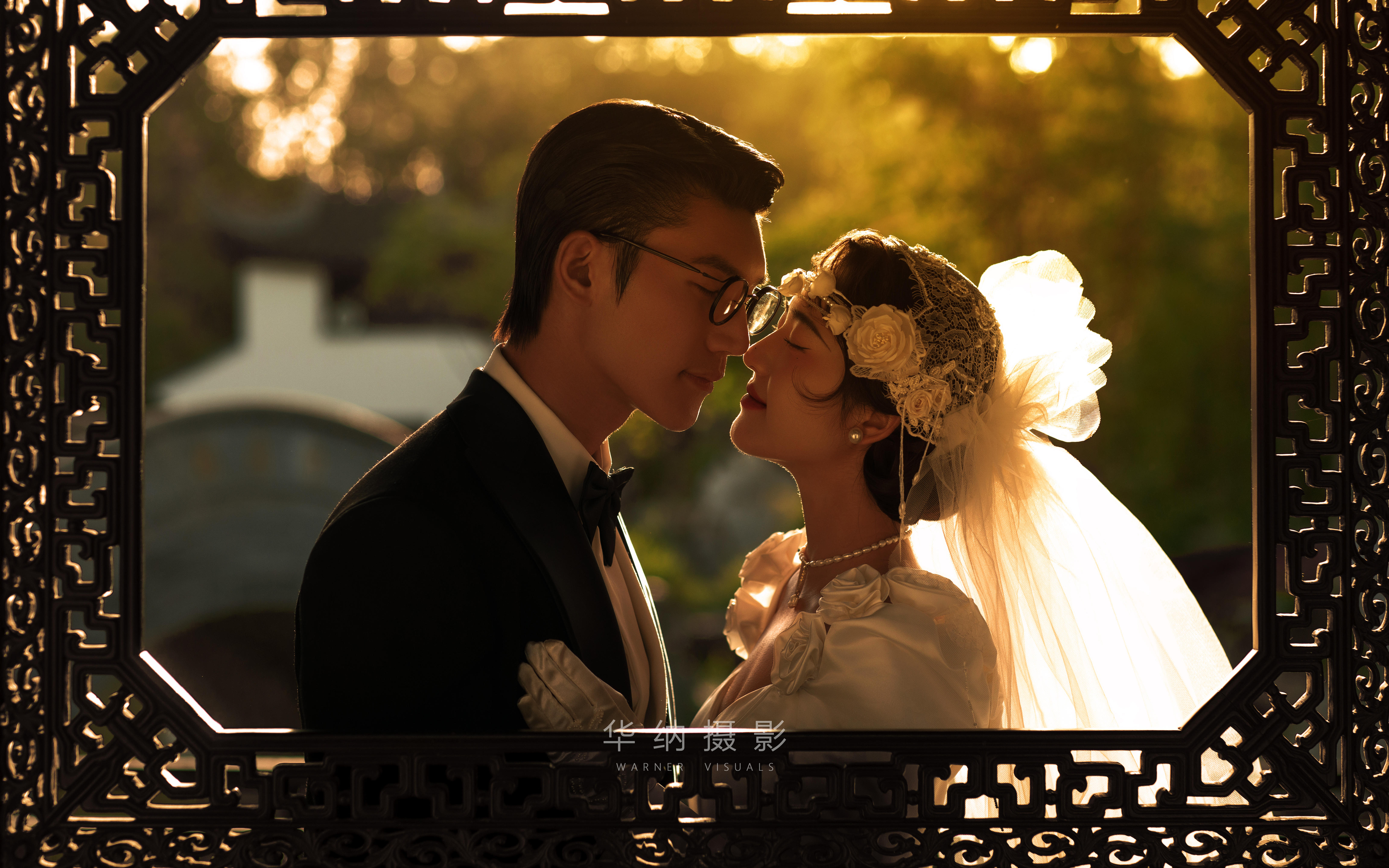 美到犯规！！中式园林婚纱照