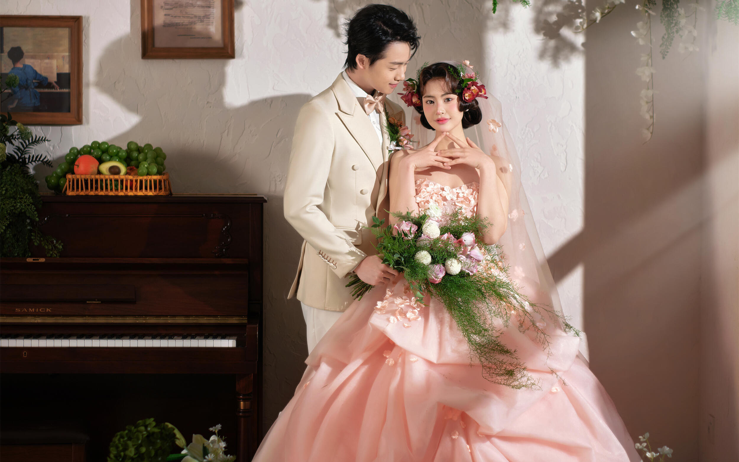 美出新高度浪漫到心巴上的花神婚紗照