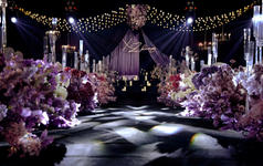 高端紫色花艺婚礼-包含四大金刚-拜天地