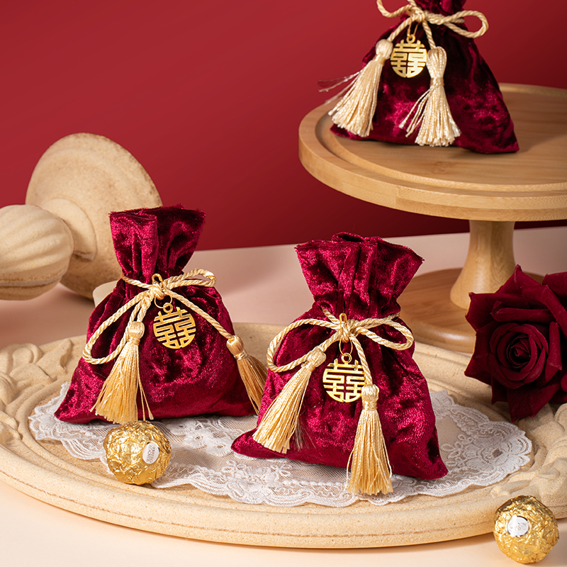 喜糖袋丝绒糖果皮袋