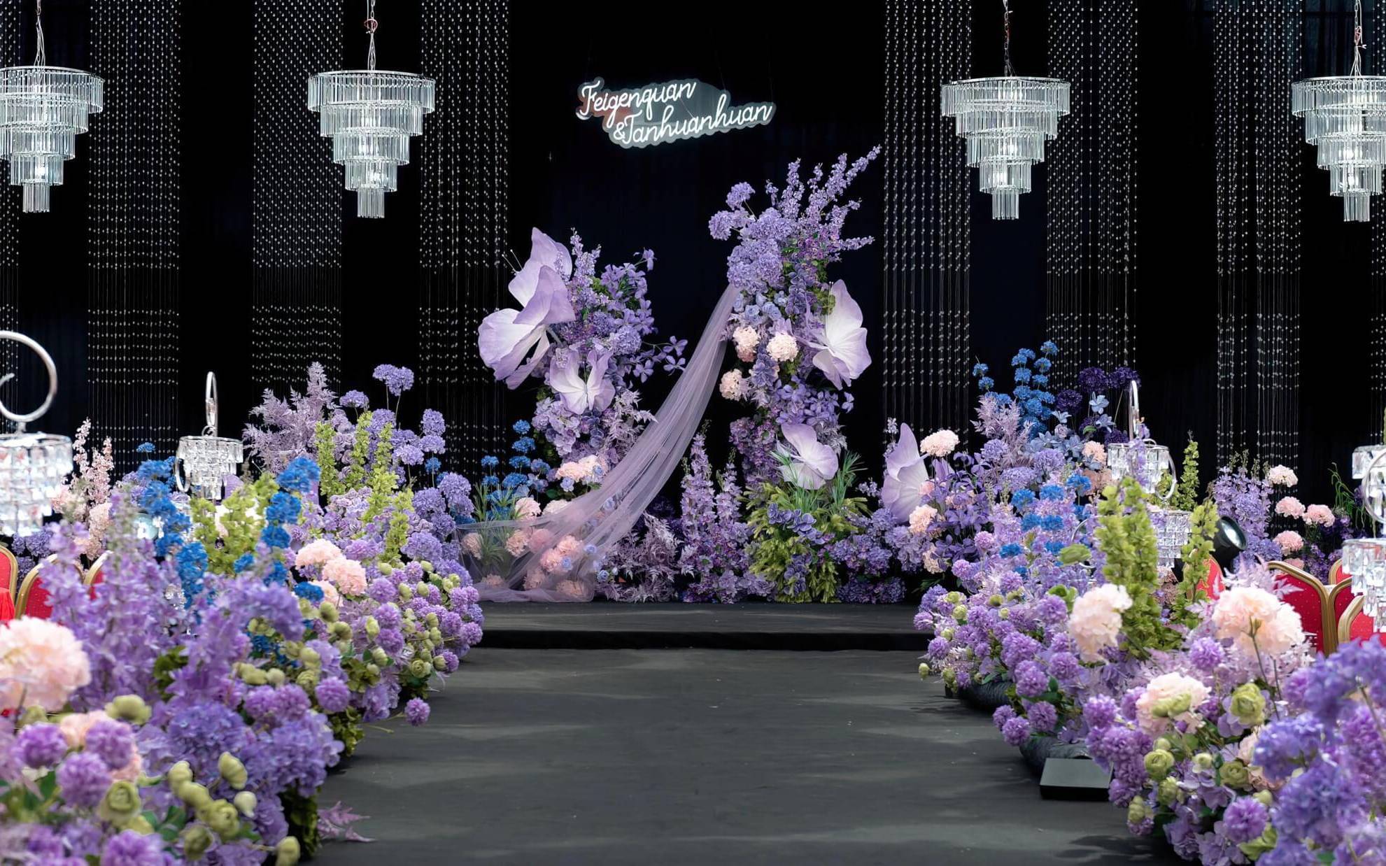 馨約婚禮-紫色雪紡紗