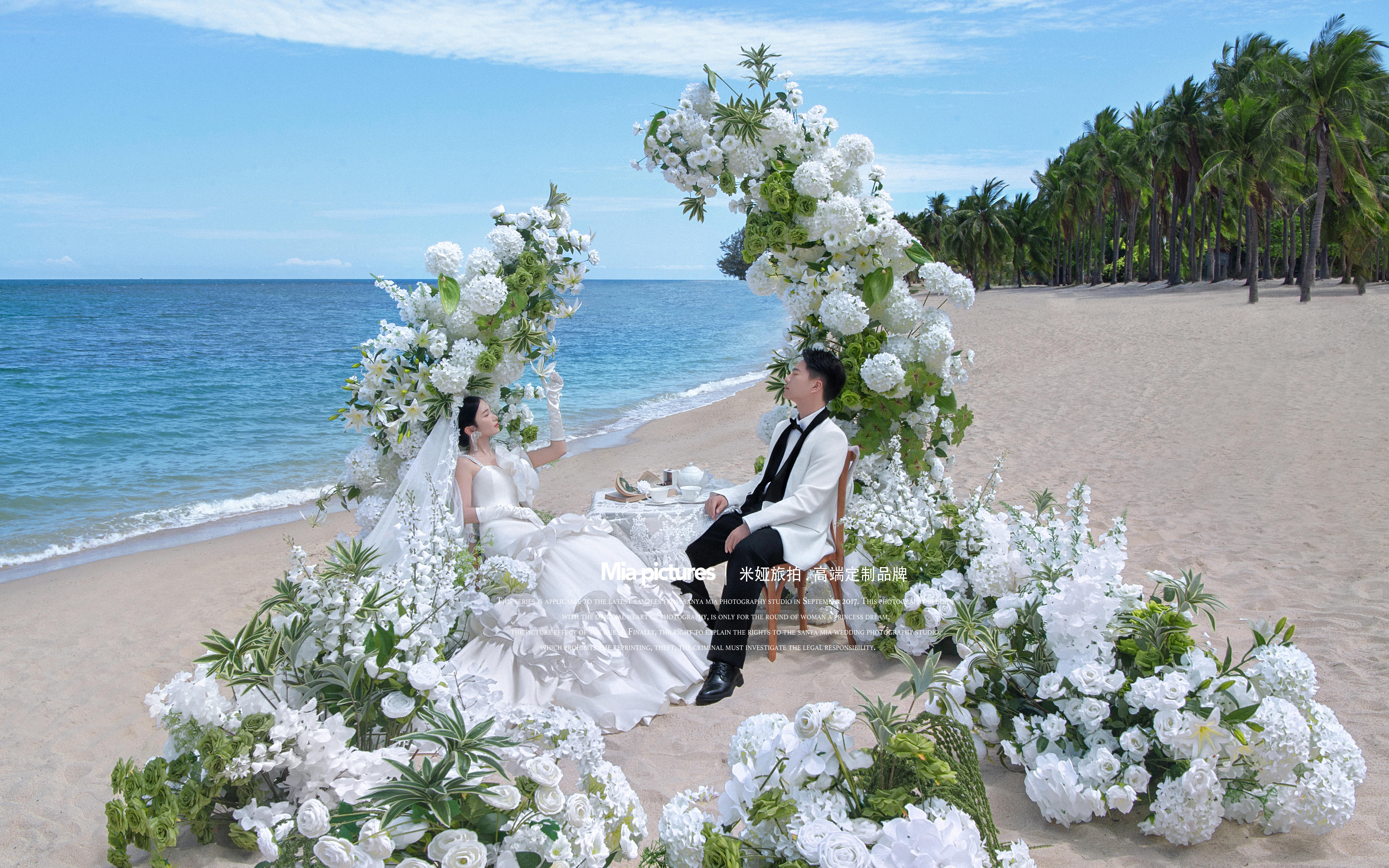 浪漫加倍！我的婚纱照被拍成了海边婚礼