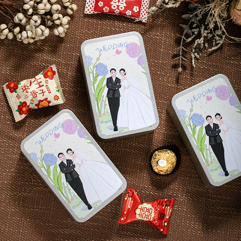 喜糖盒铁盒小红书同款西式森系婚礼