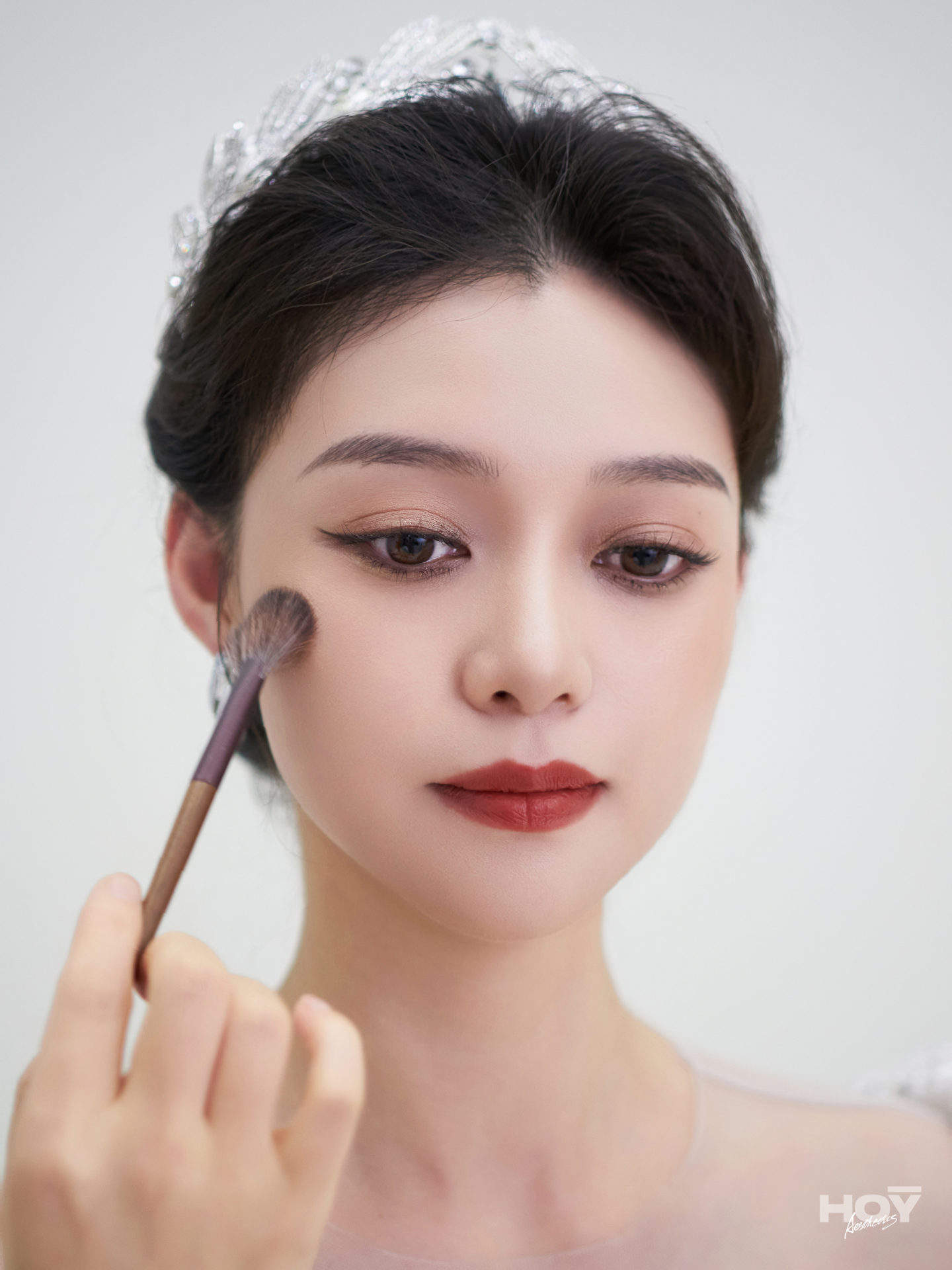 HOY皓野美妆★精致复古名伶的蕾丝重工婚纱造型