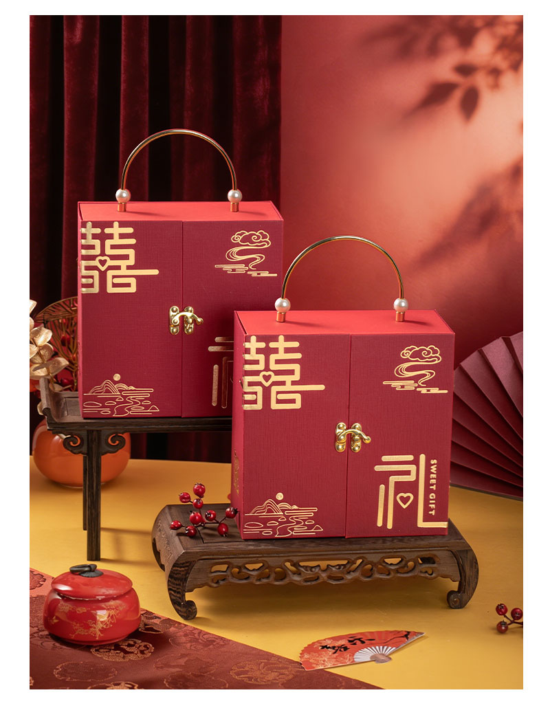 珠玉满堂圆环礼盒 结婚婚礼宾客回礼实用手提礼盒