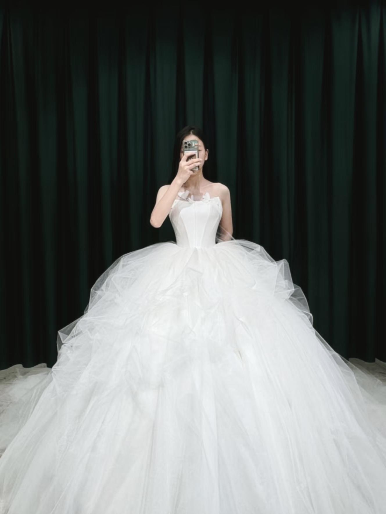 云絮花嫁-抹胸層疊紗主婚紗