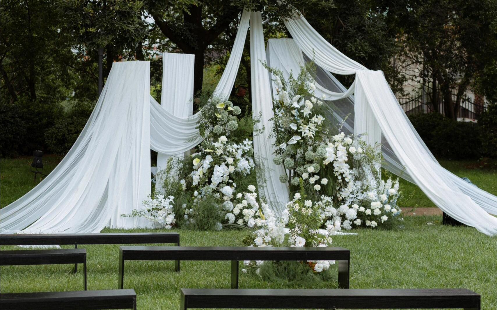 韩式布幔草坪婚礼