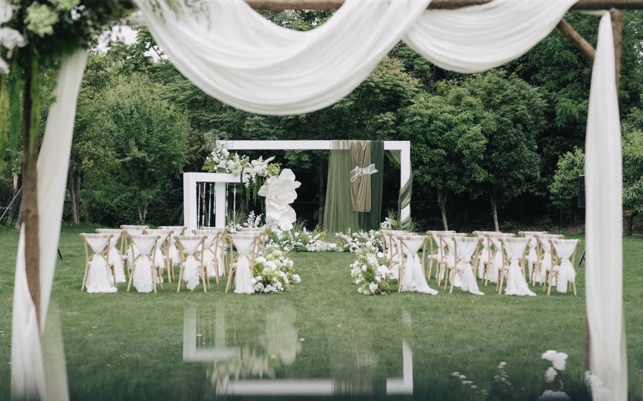 《遇見(jiàn)》白綠色系優(yōu)雅草坪婚禮